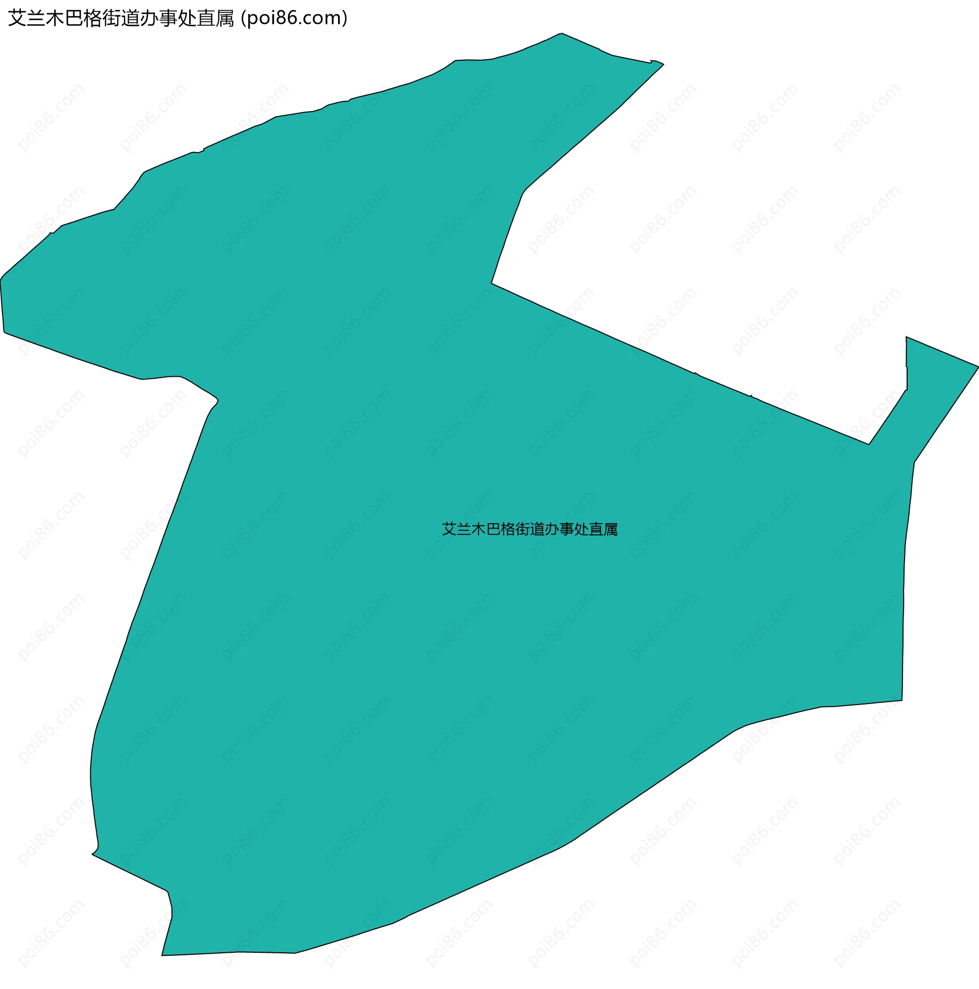 艾兰木巴格街道办事处直属边界地图