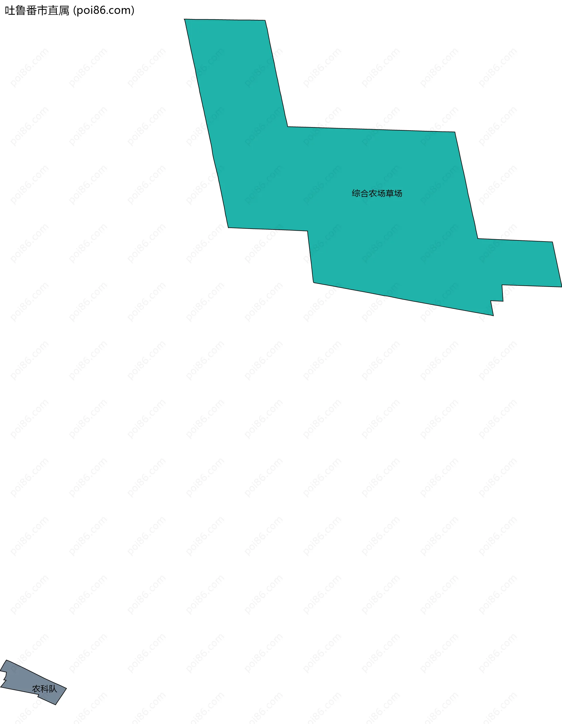 吐鲁番市直属边界地图(五级行政区划)