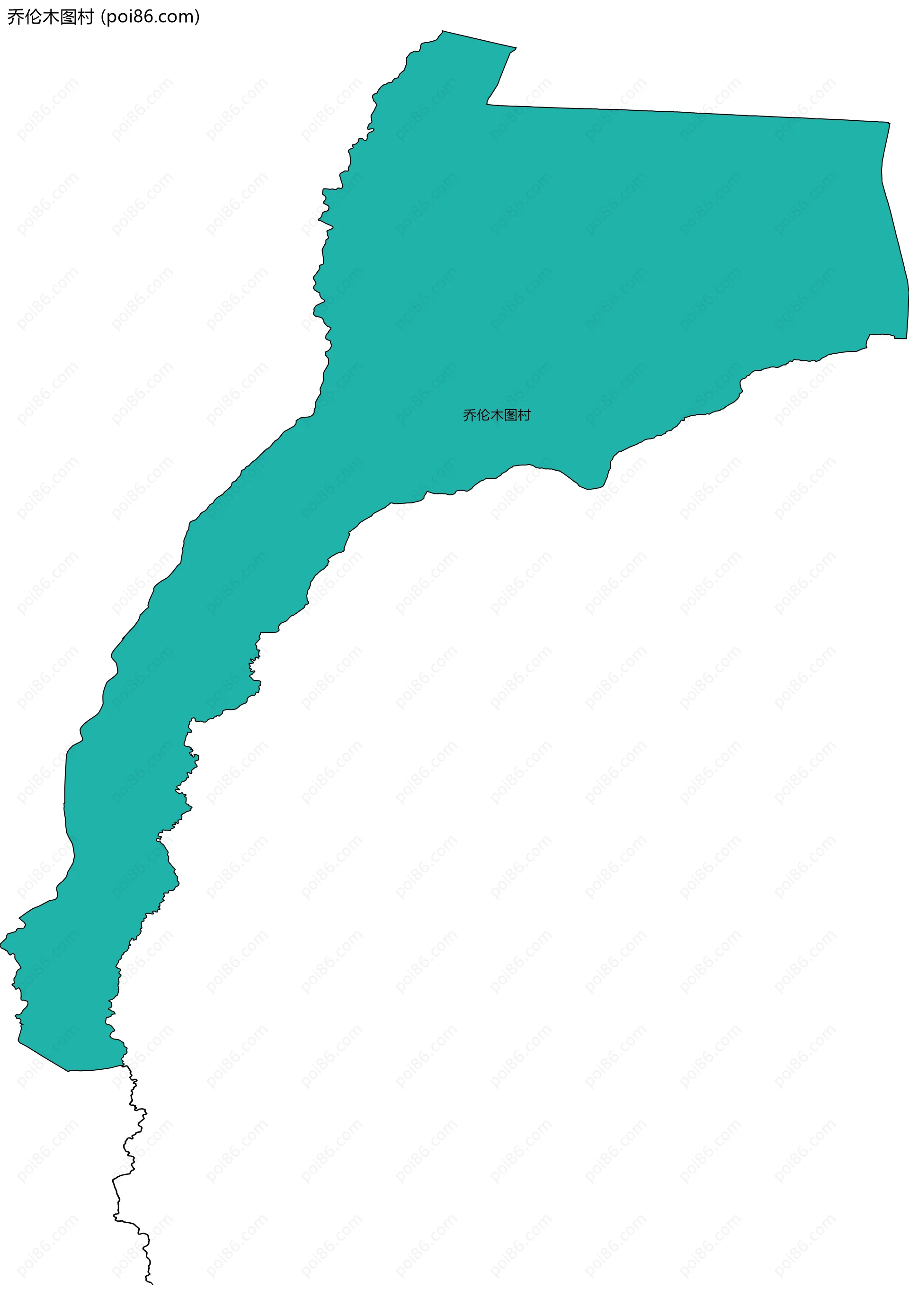 乔伦木图村边界地图