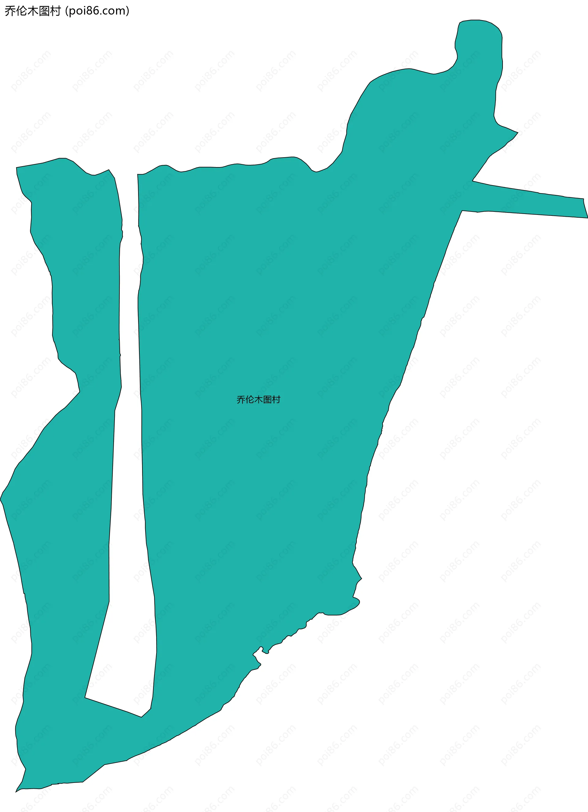 乔伦木图村边界地图