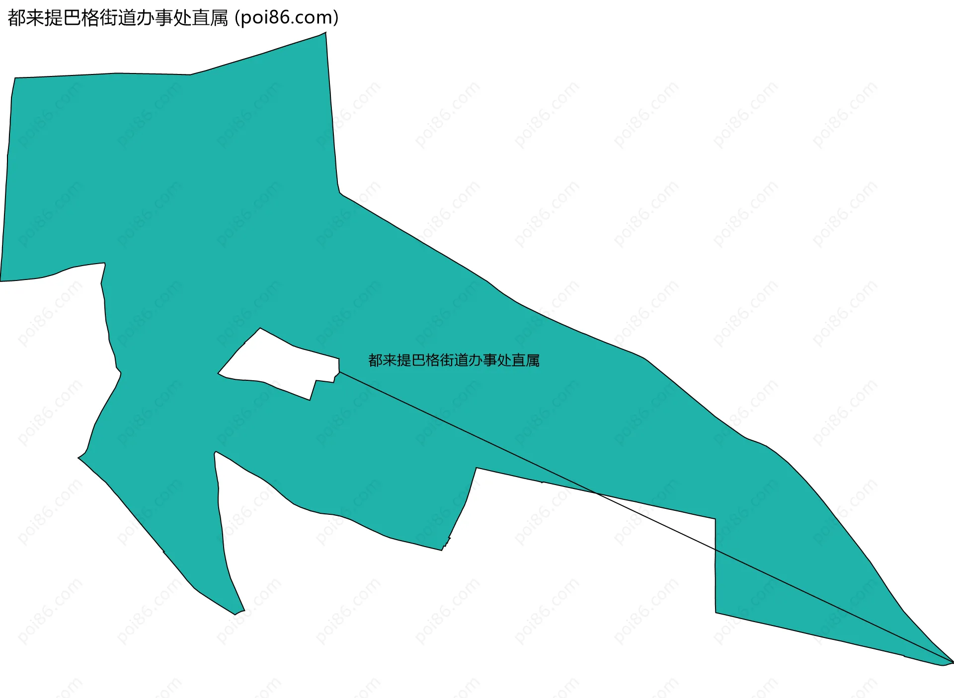 都来提巴格街道办事处直属边界地图
