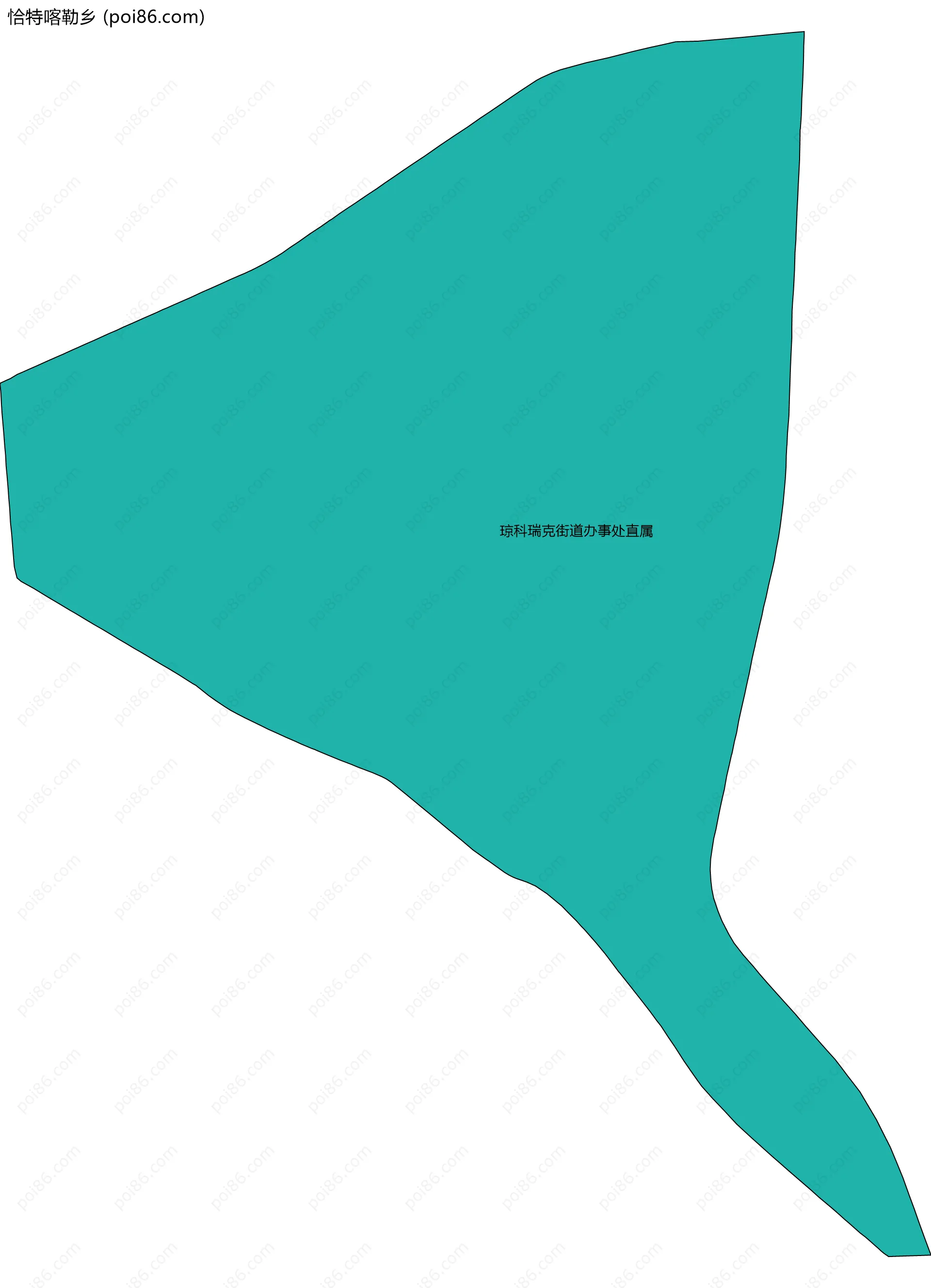 恰特喀勒乡边界地图(五级行政区划)