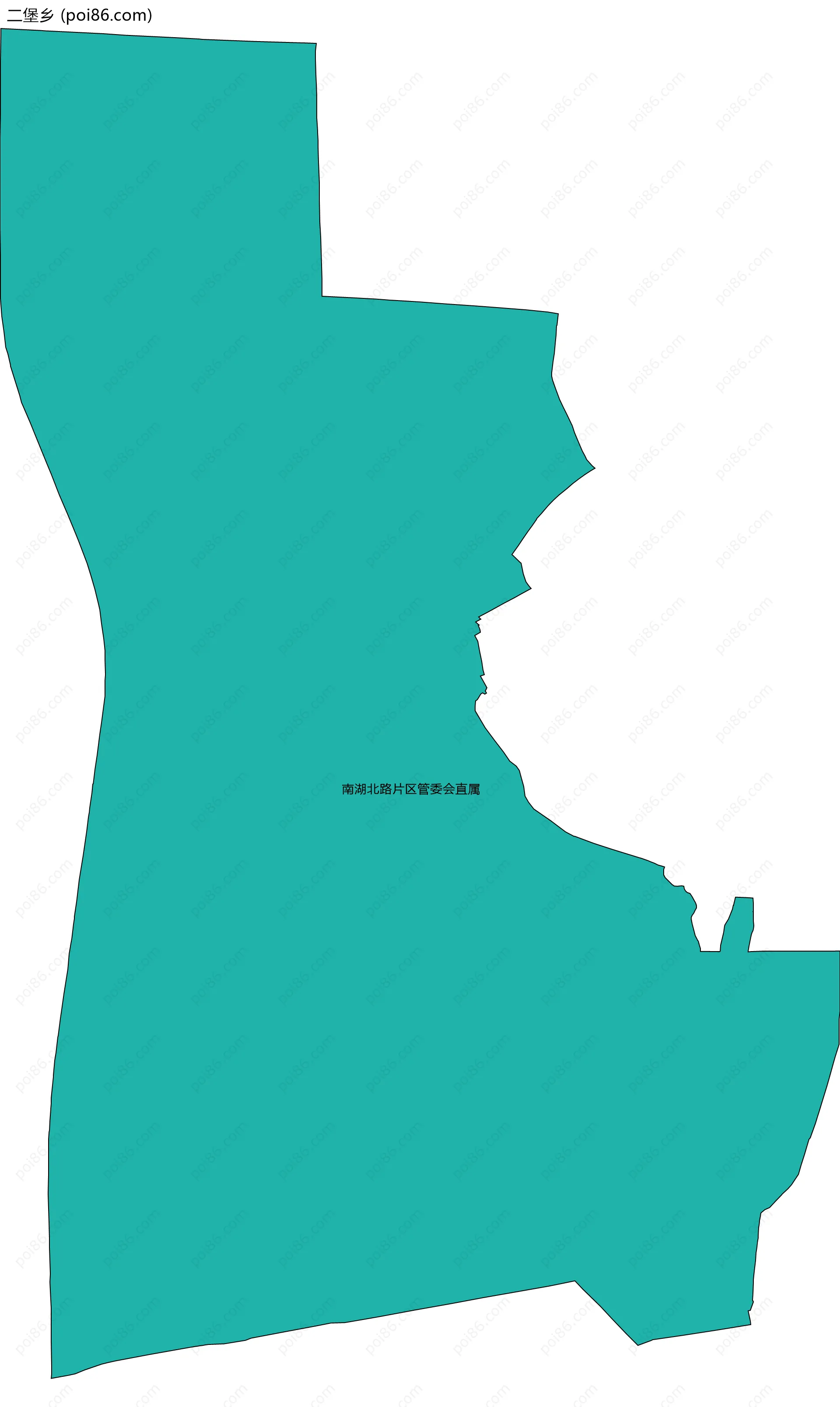 二堡乡边界地图(五级行政区划)