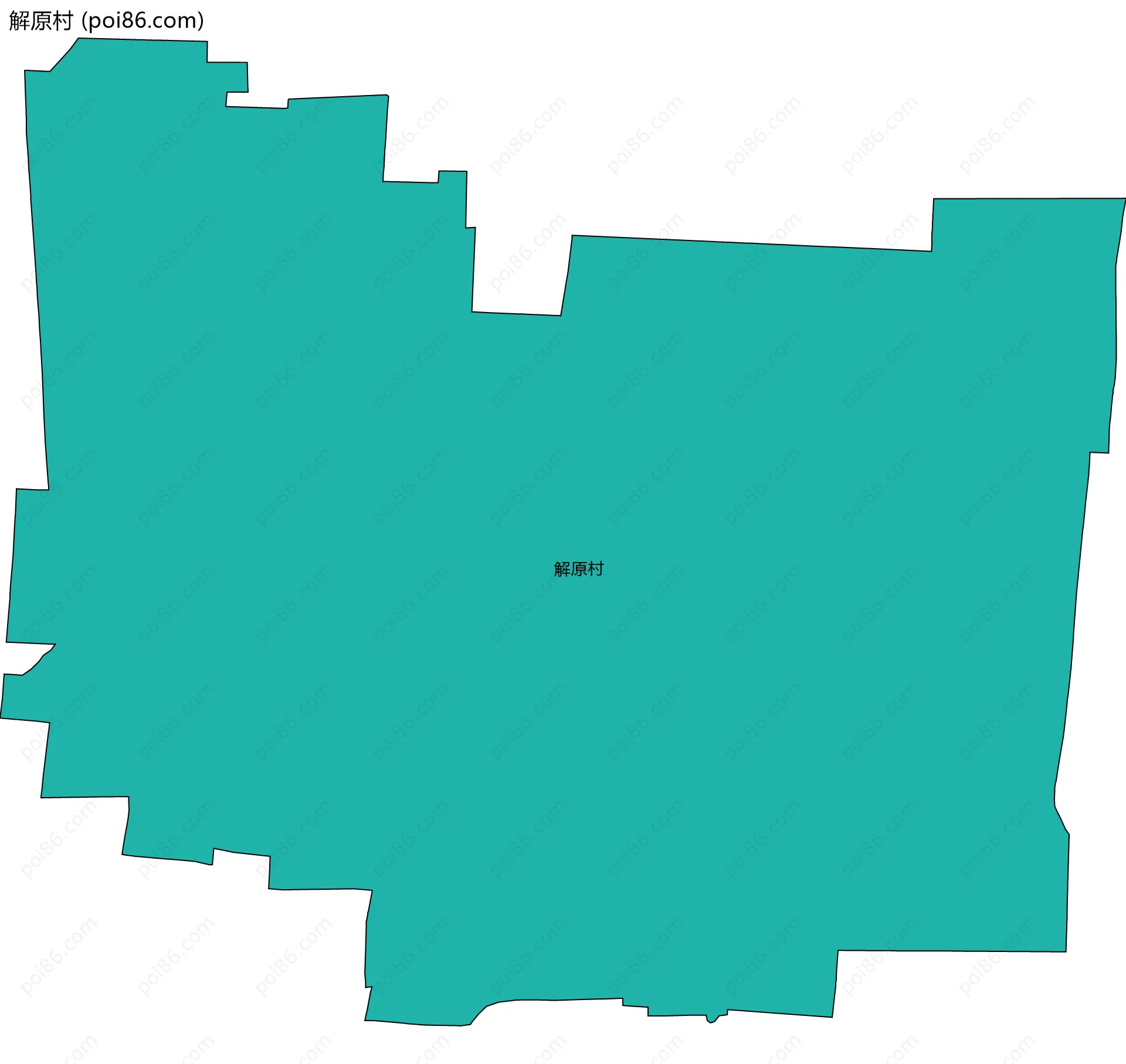 解原村边界地图