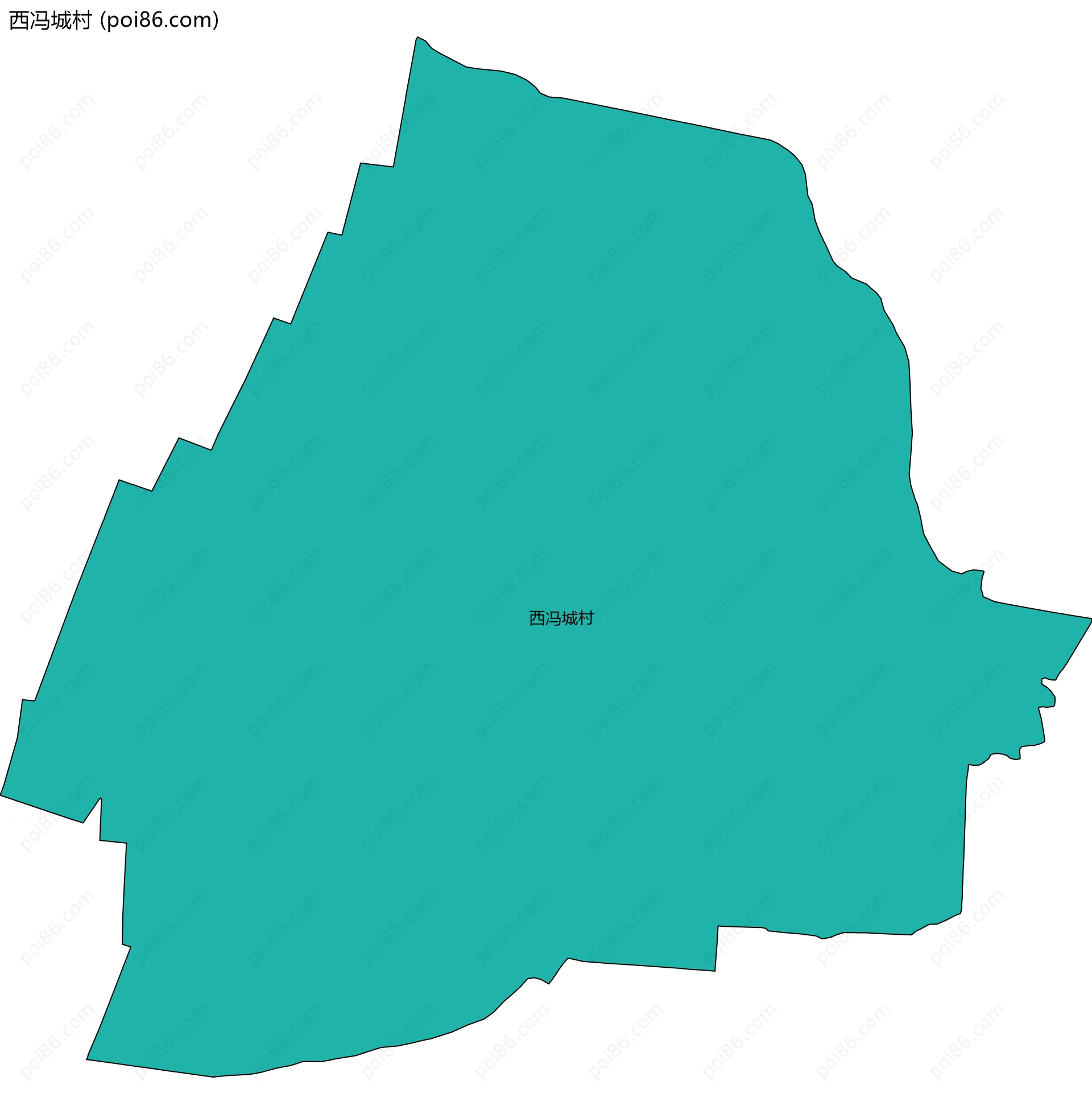 西冯城村边界地图