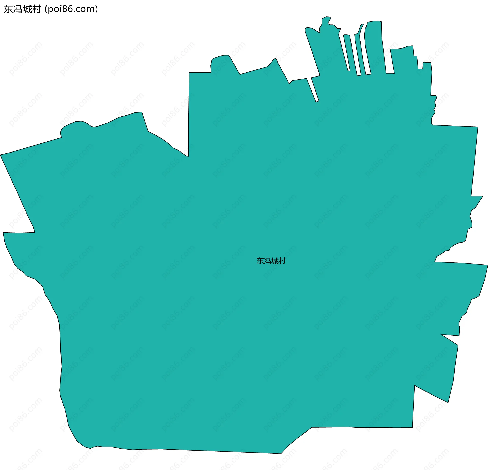 东冯城村边界地图