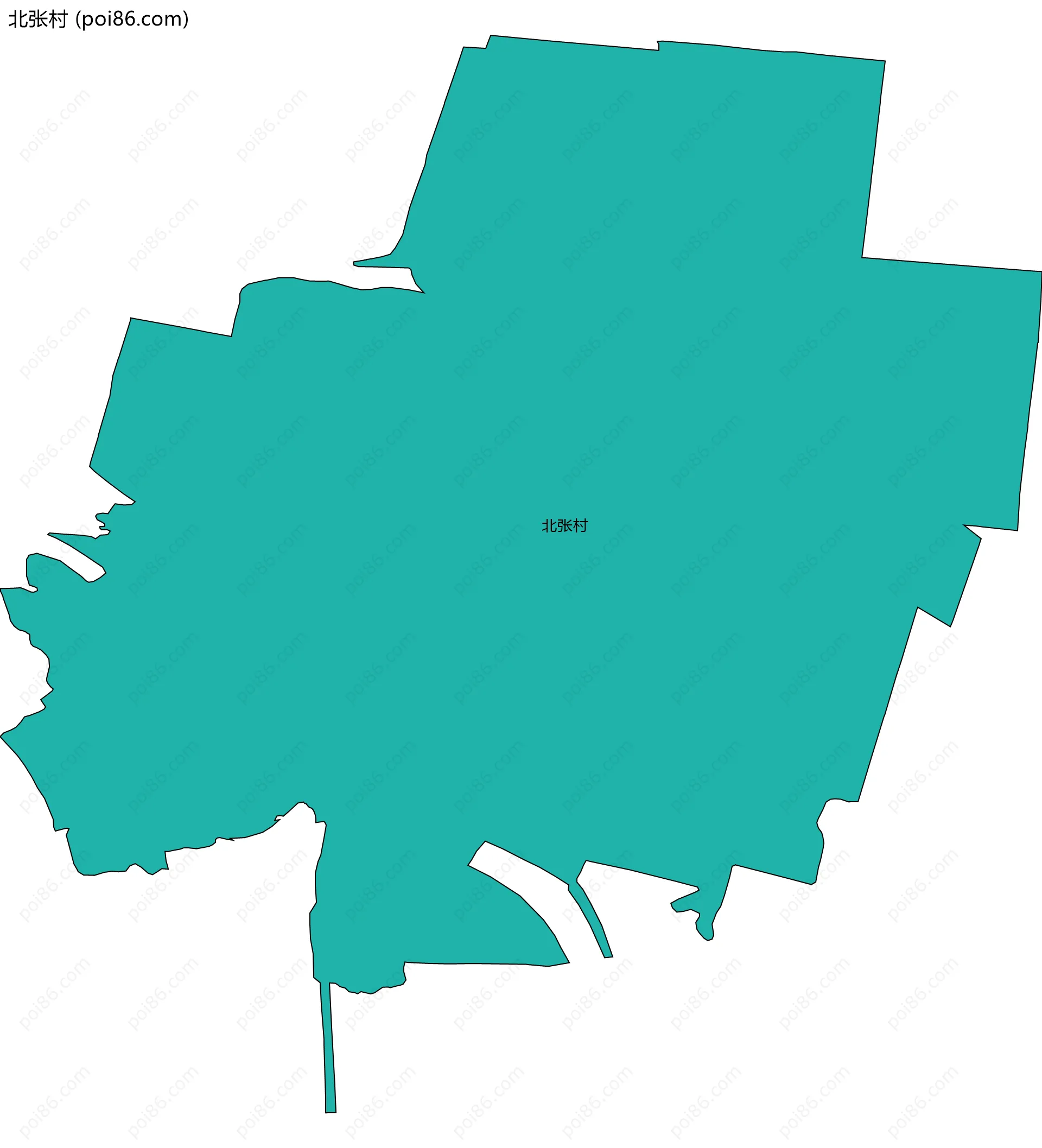 北张村边界地图