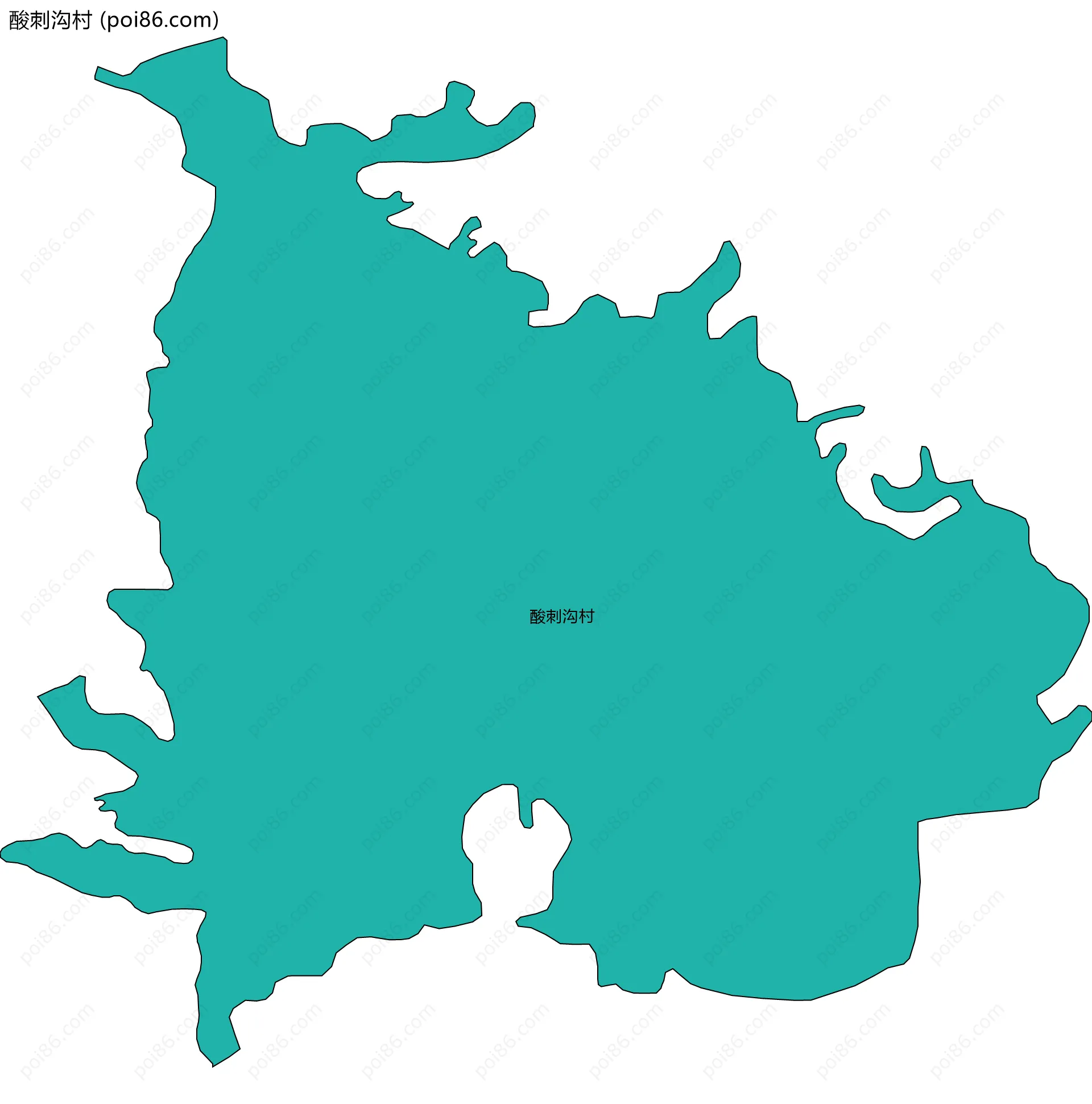 酸刺沟村边界地图