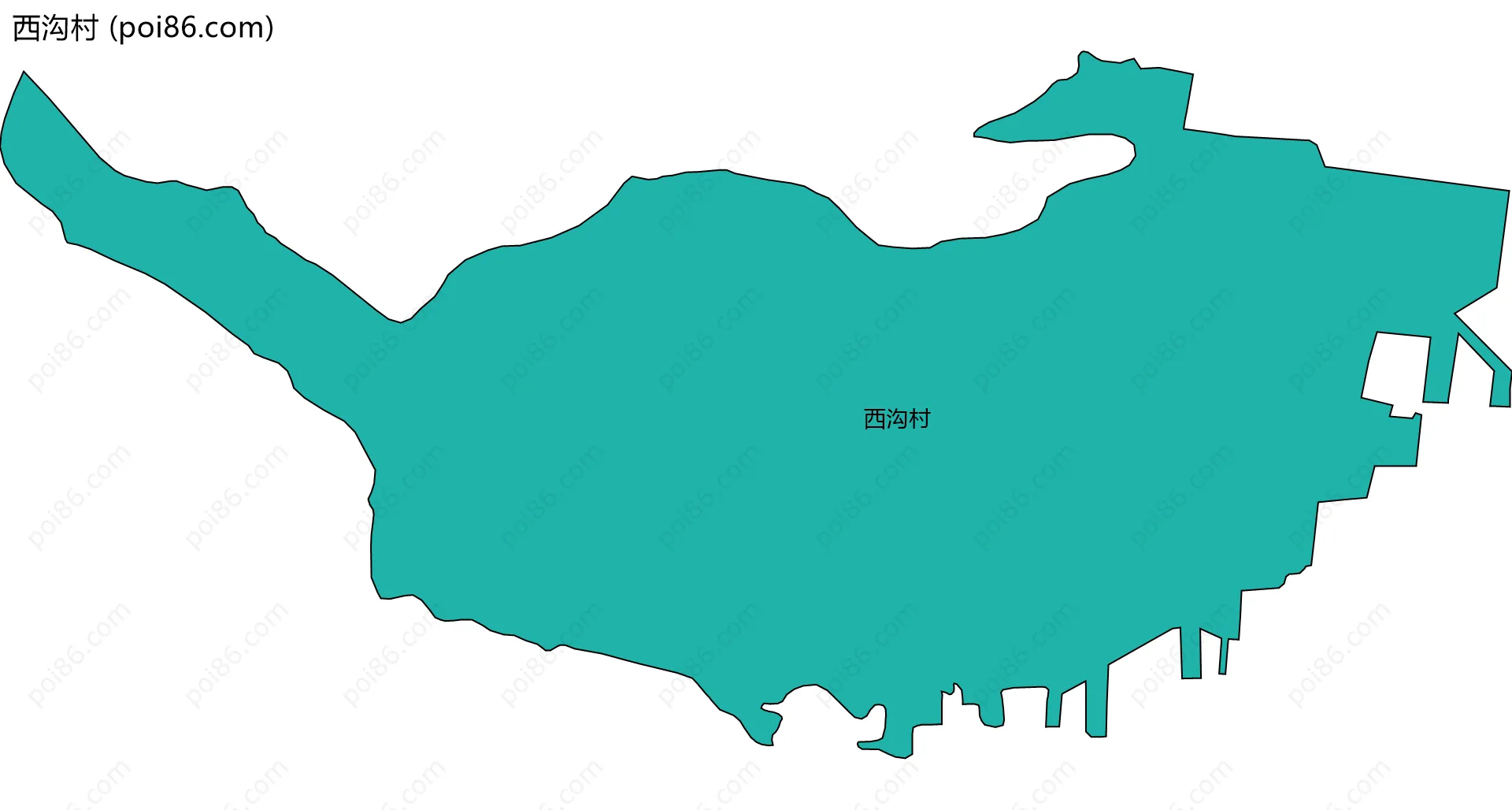 西沟村边界地图