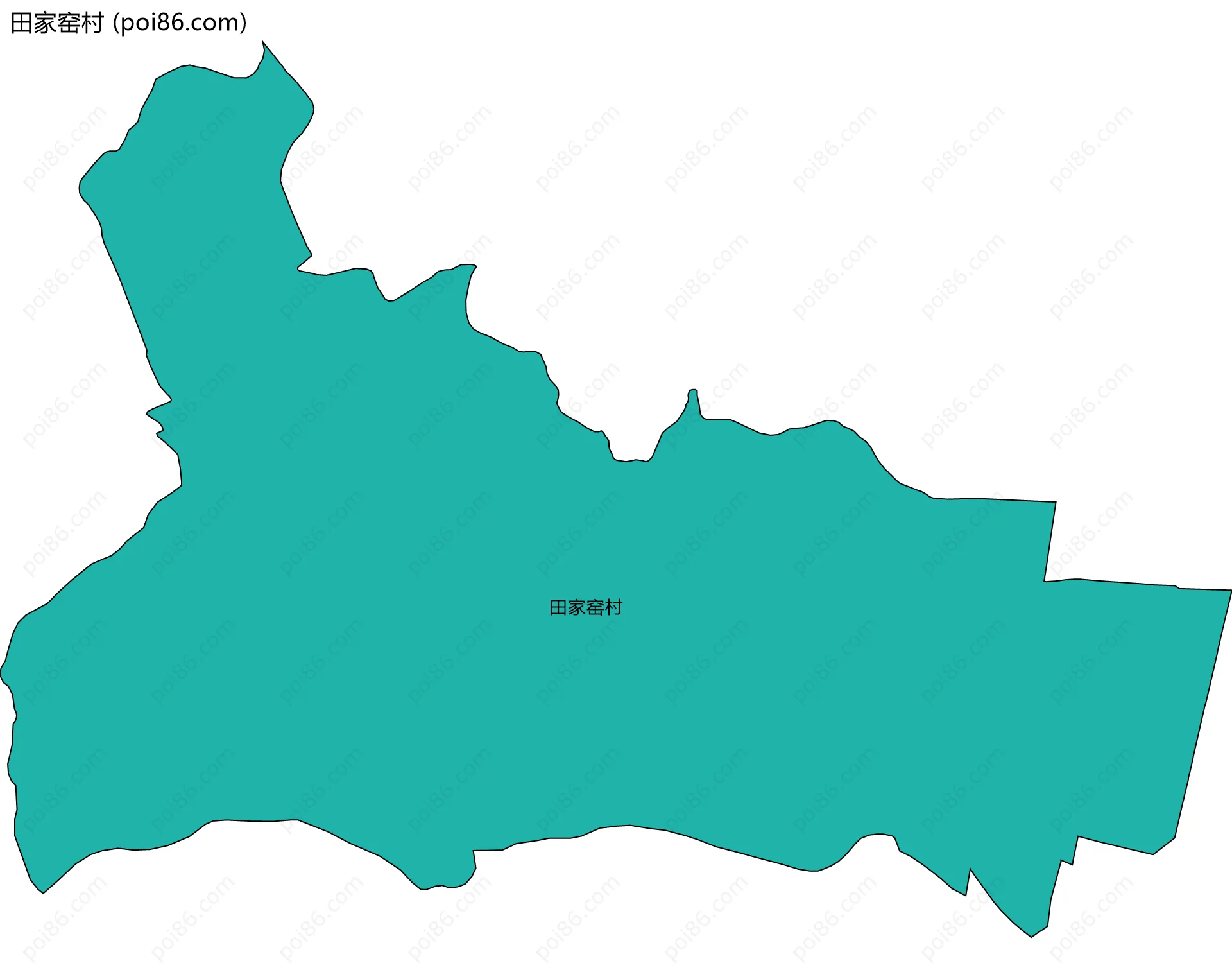 田家窑村边界地图