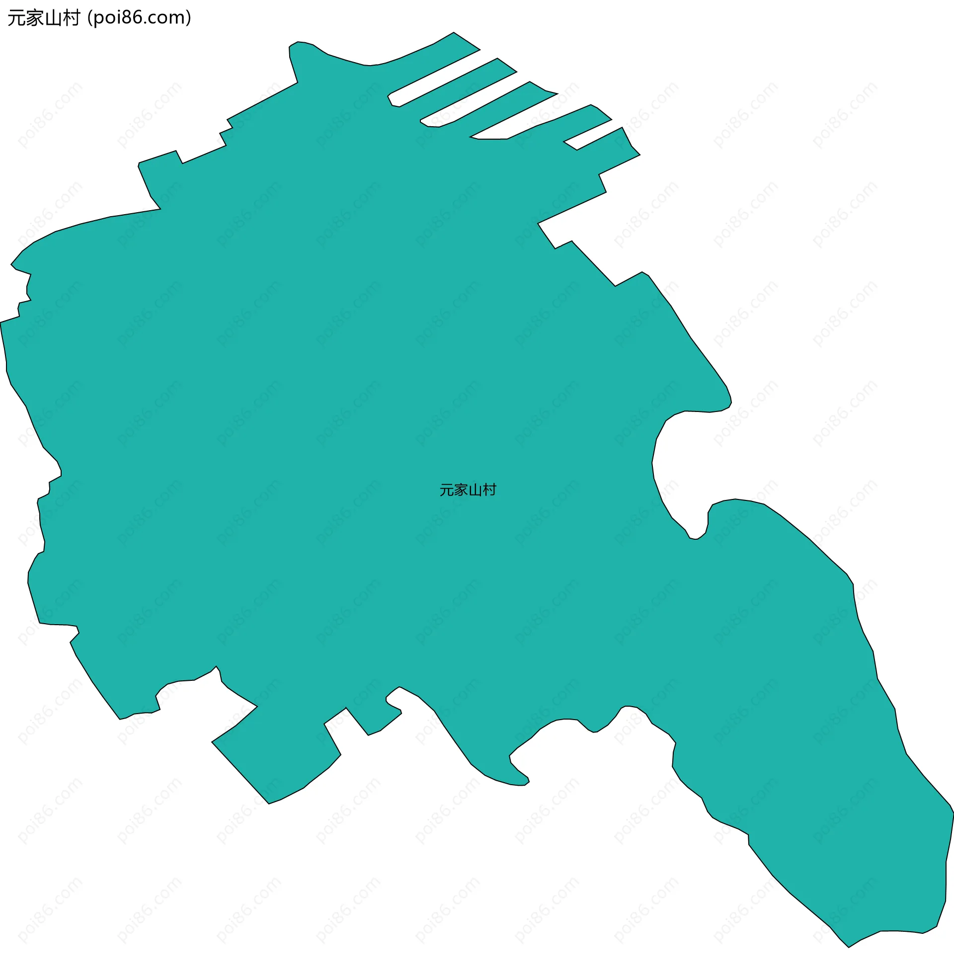 元家山村边界地图