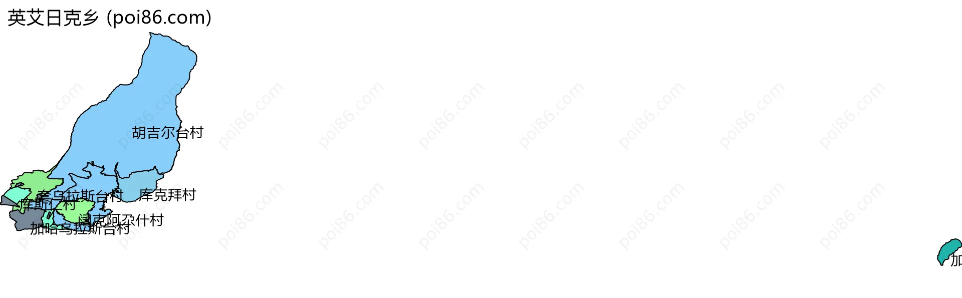 英艾日克乡边界地图(五级行政区划)