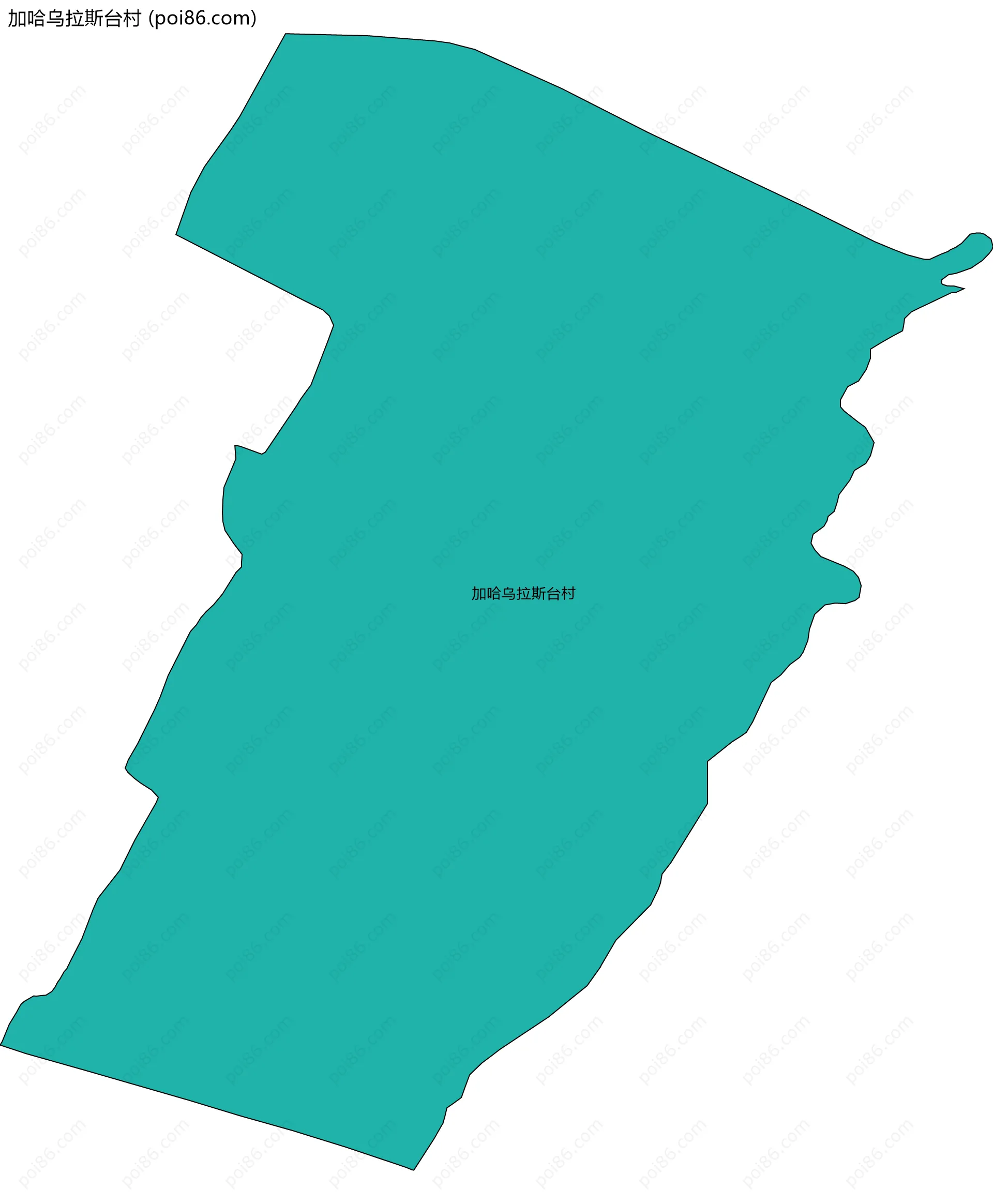 加哈乌拉斯台村边界地图