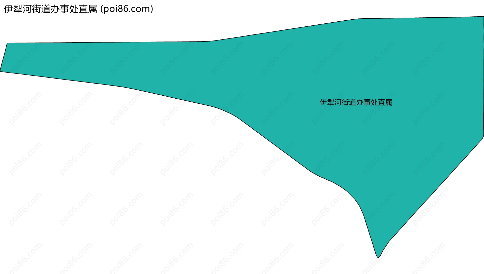 伊犁河街道办事处直属边界地图