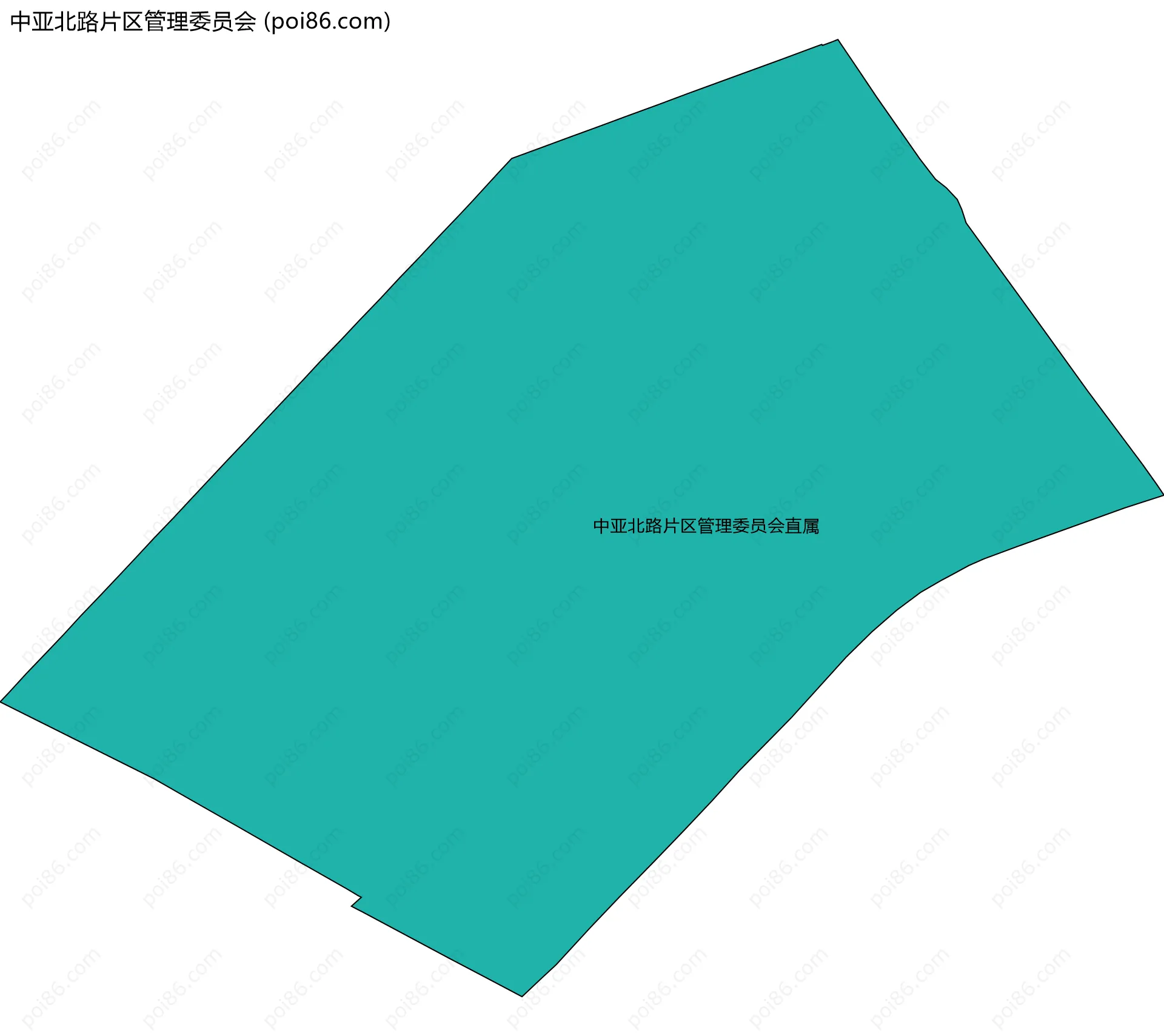 中亚北路片区管理委员会边界地图(五级行政区划)