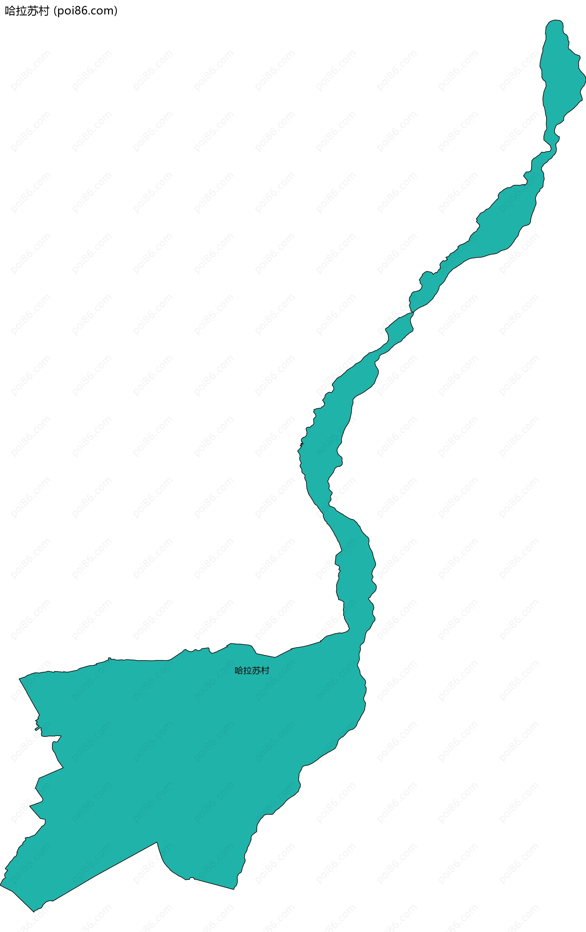 哈拉苏村边界地图