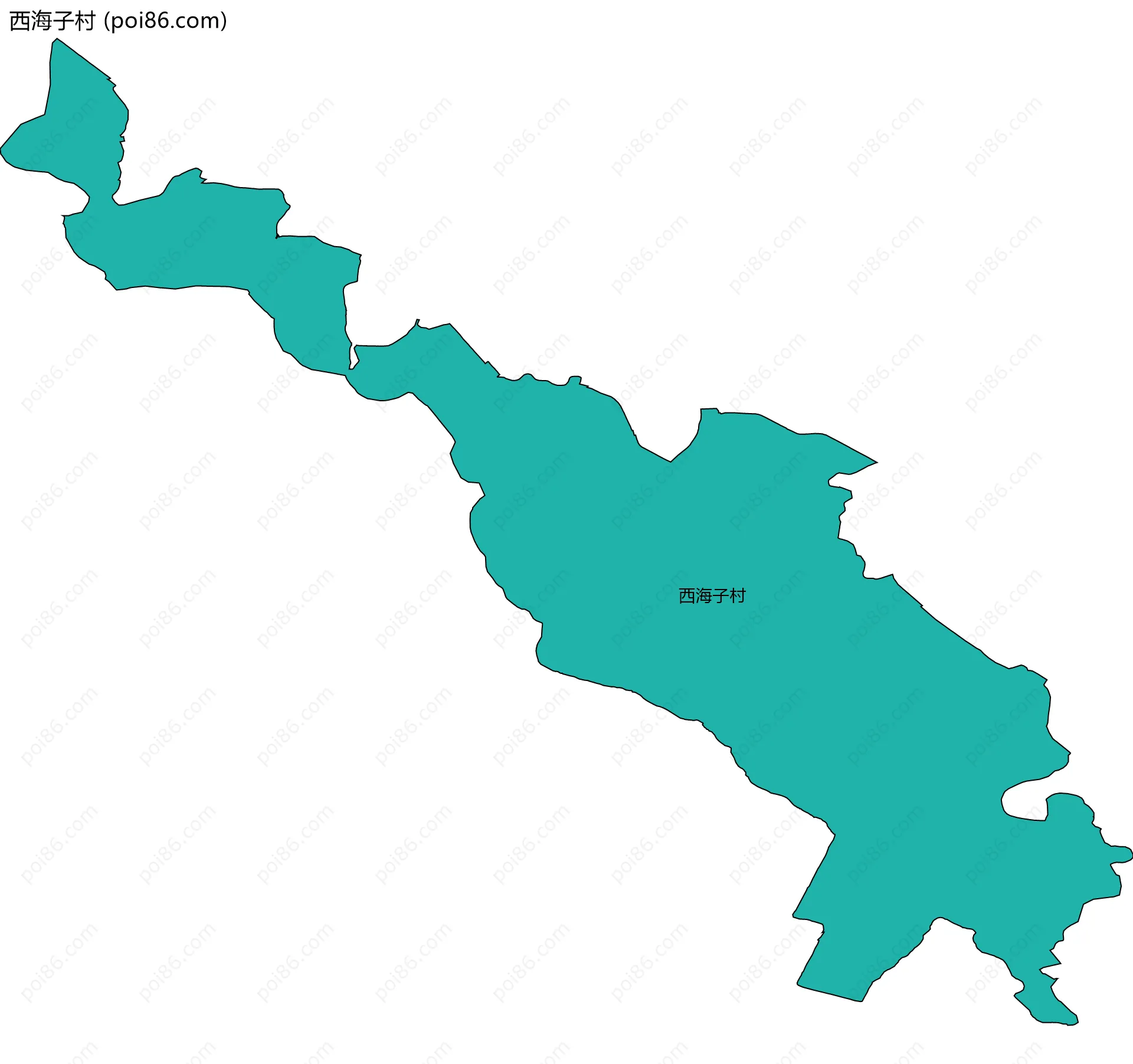 西海子村边界地图