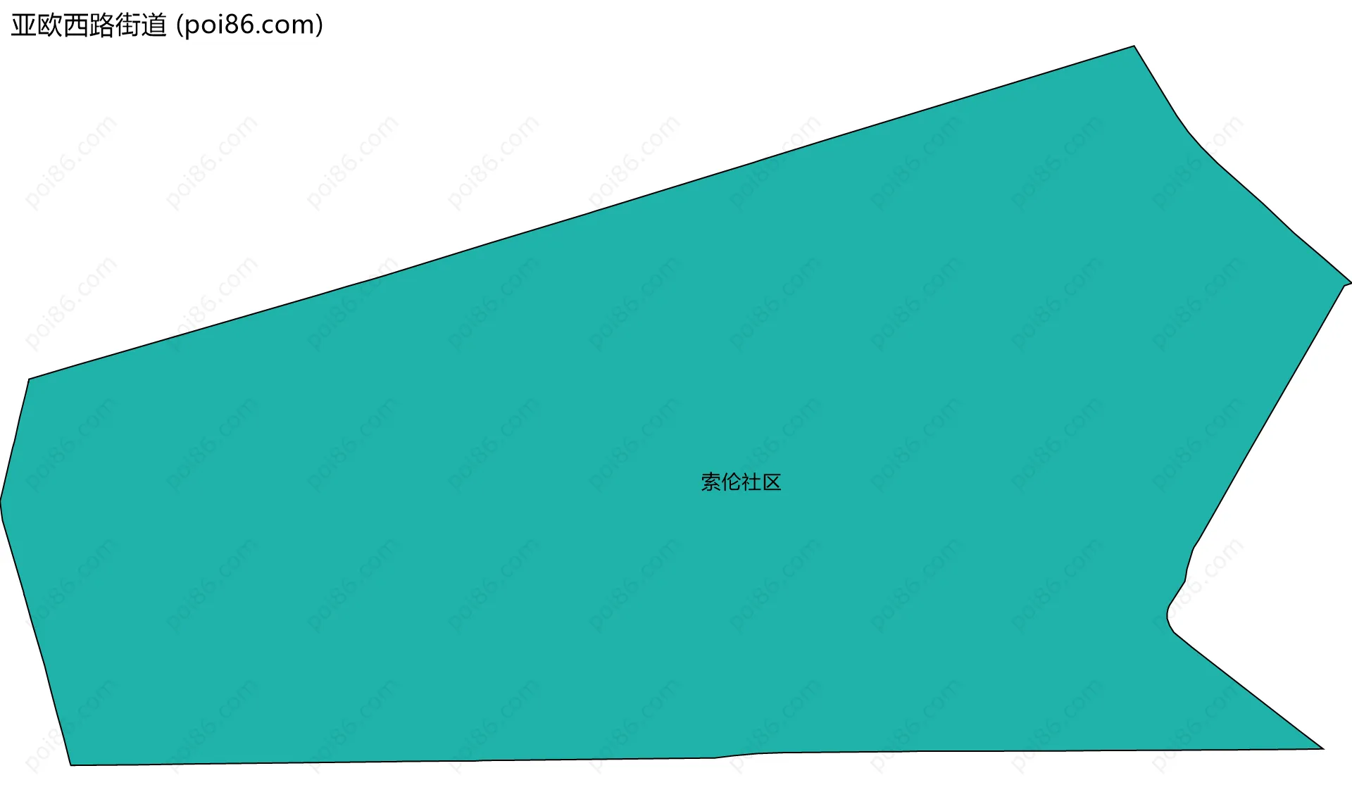 亚欧西路街道边界地图(五级行政区划)