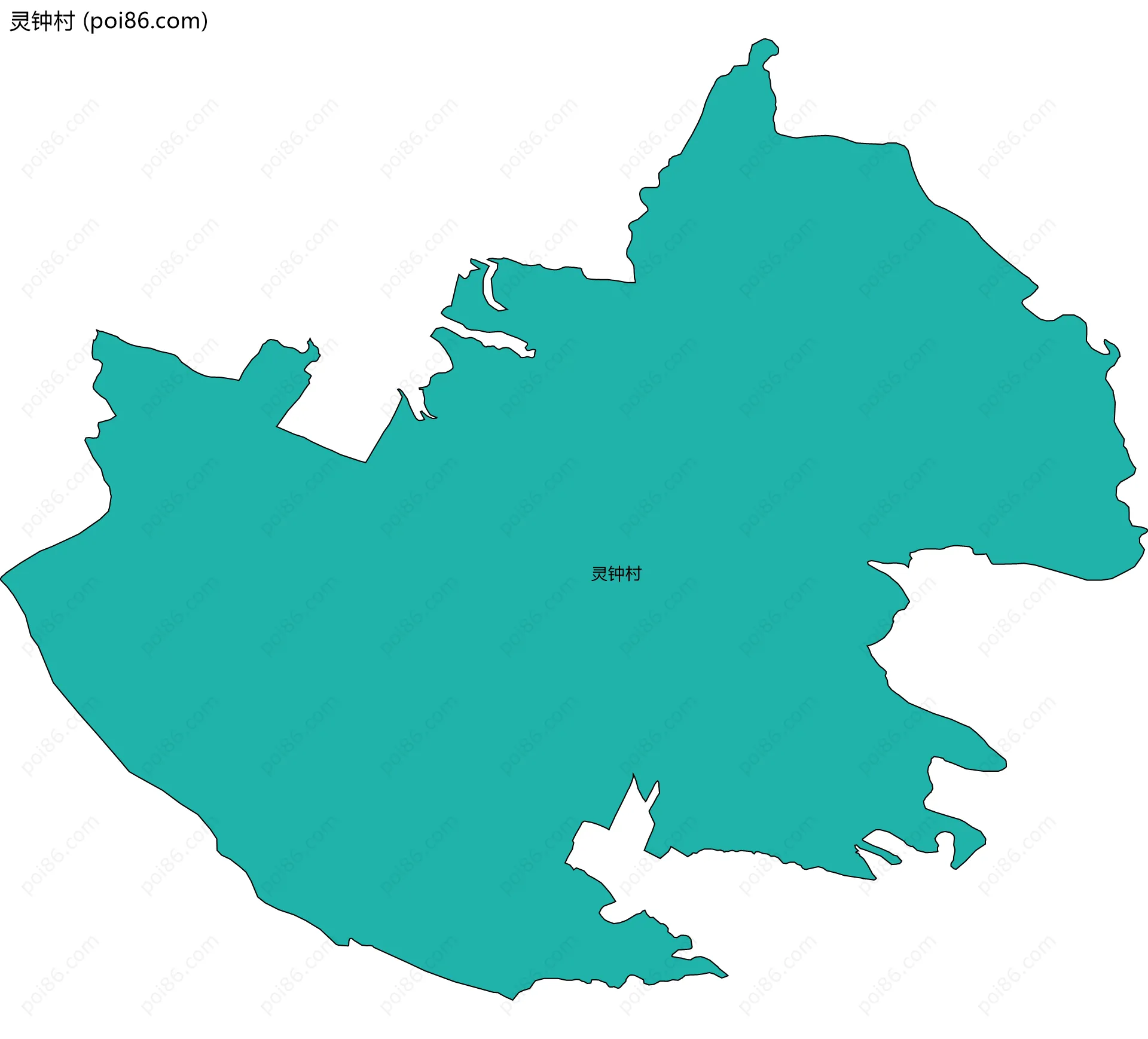 灵钟村边界地图