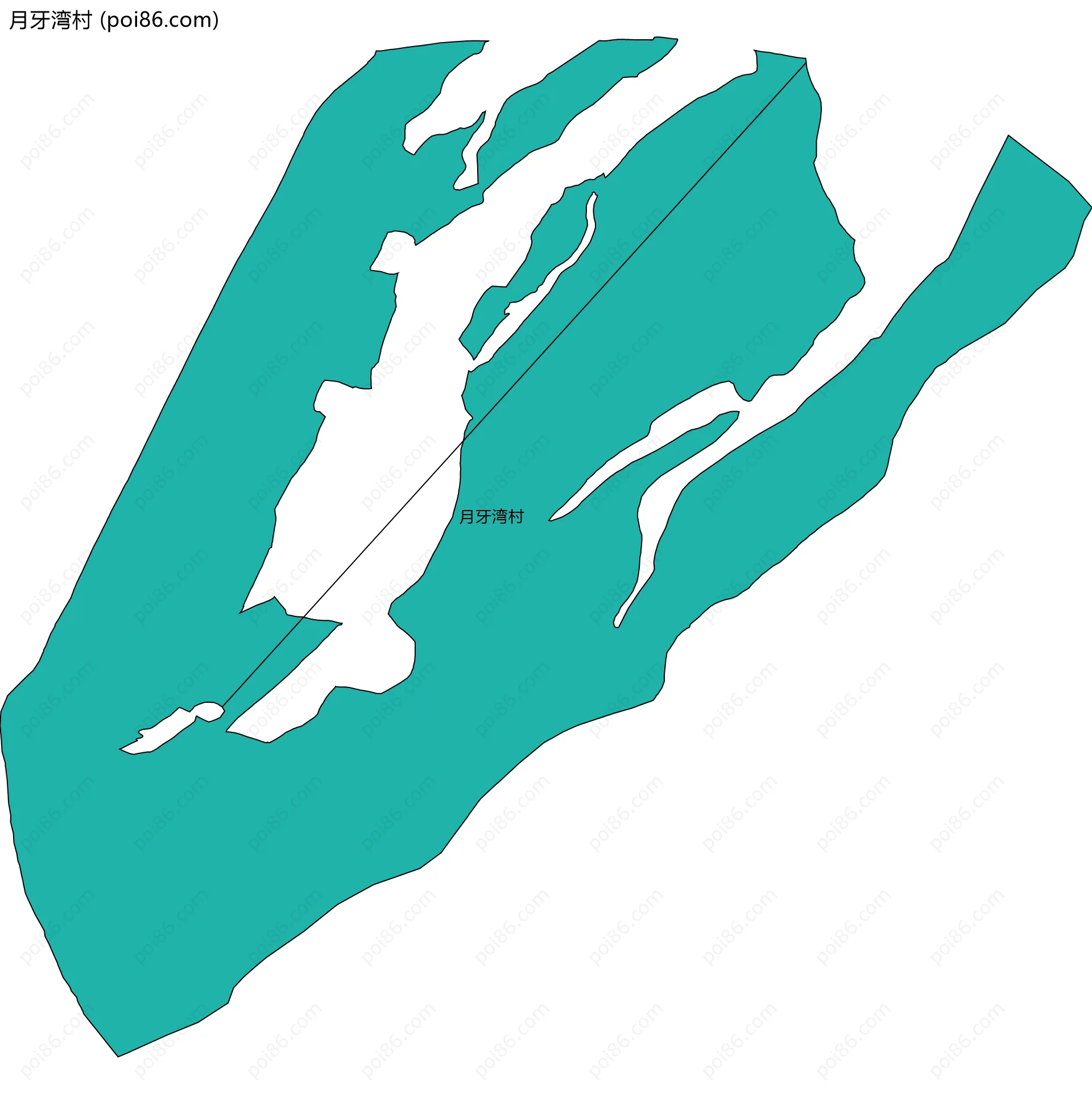 月牙湾村边界地图