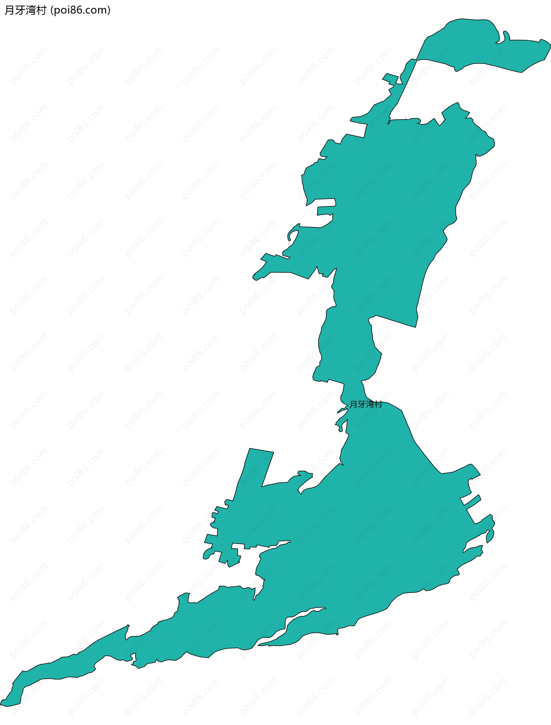 月牙湾村边界地图