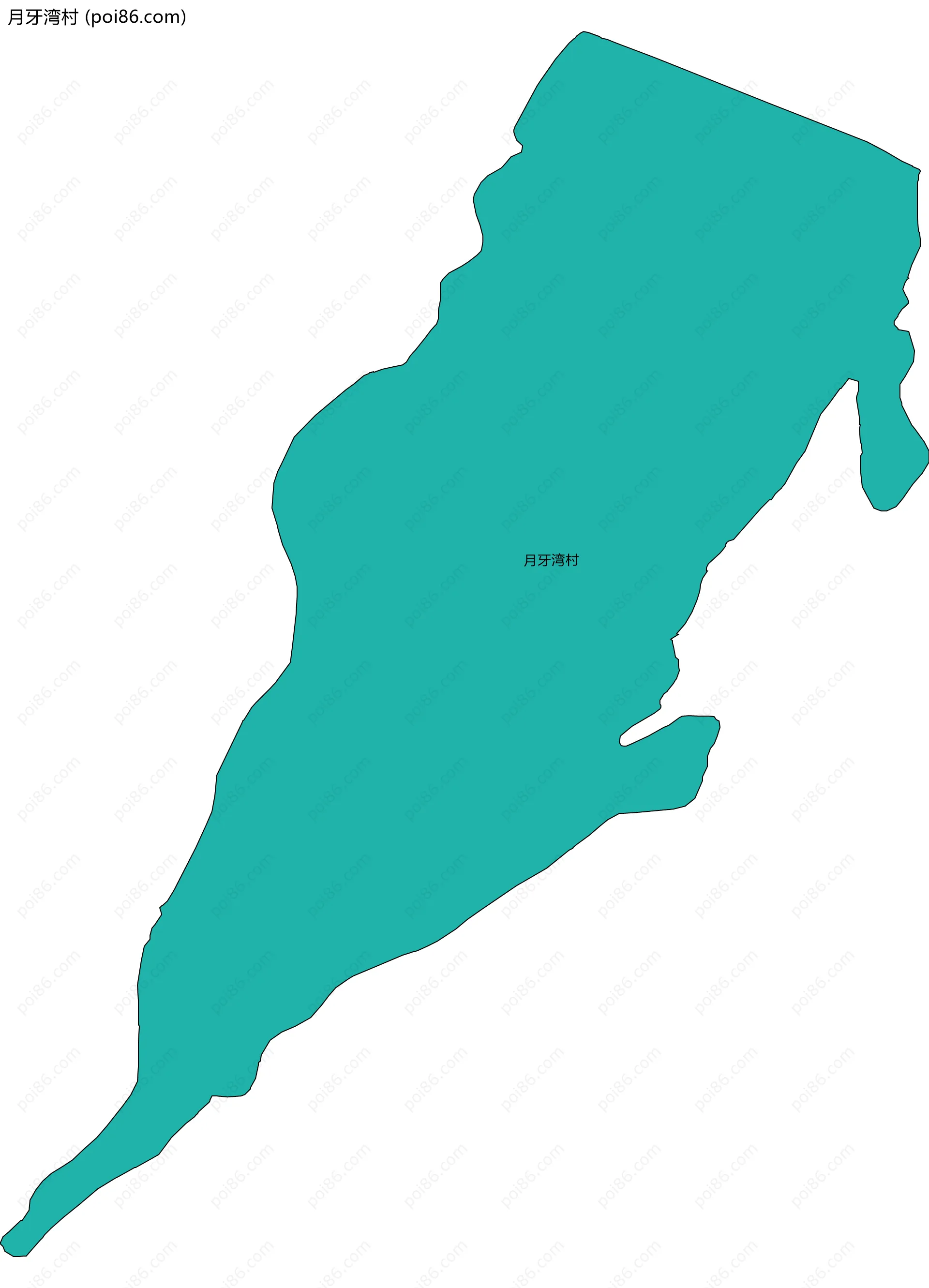 月牙湾村边界地图