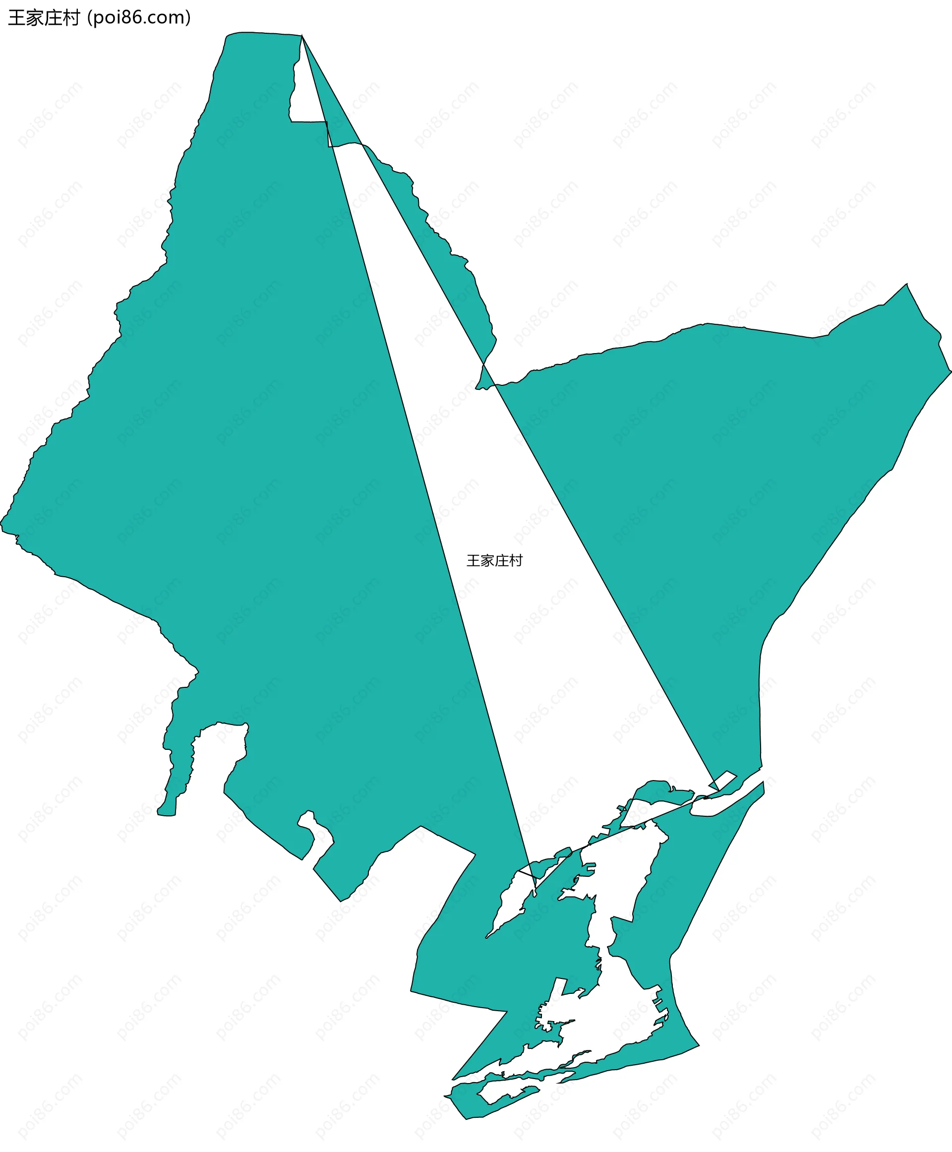 王家庄村边界地图