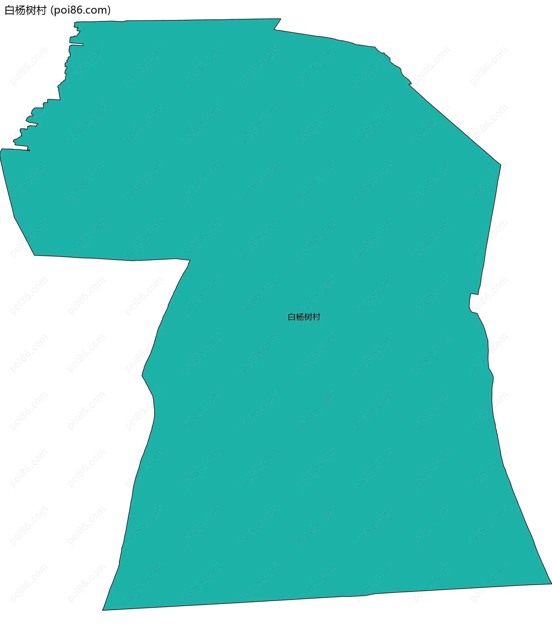 白杨树村边界地图