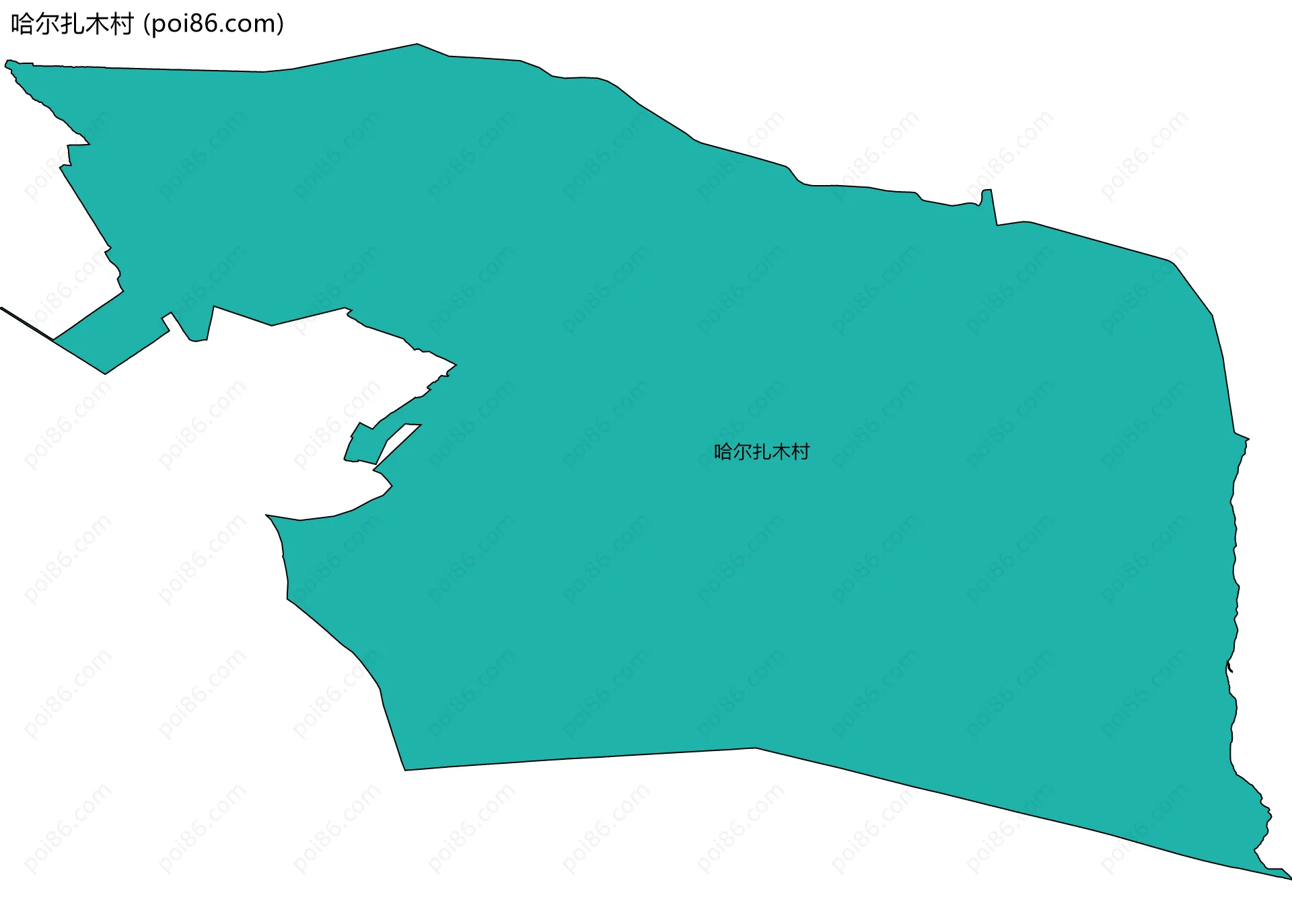 哈尔扎木村边界地图