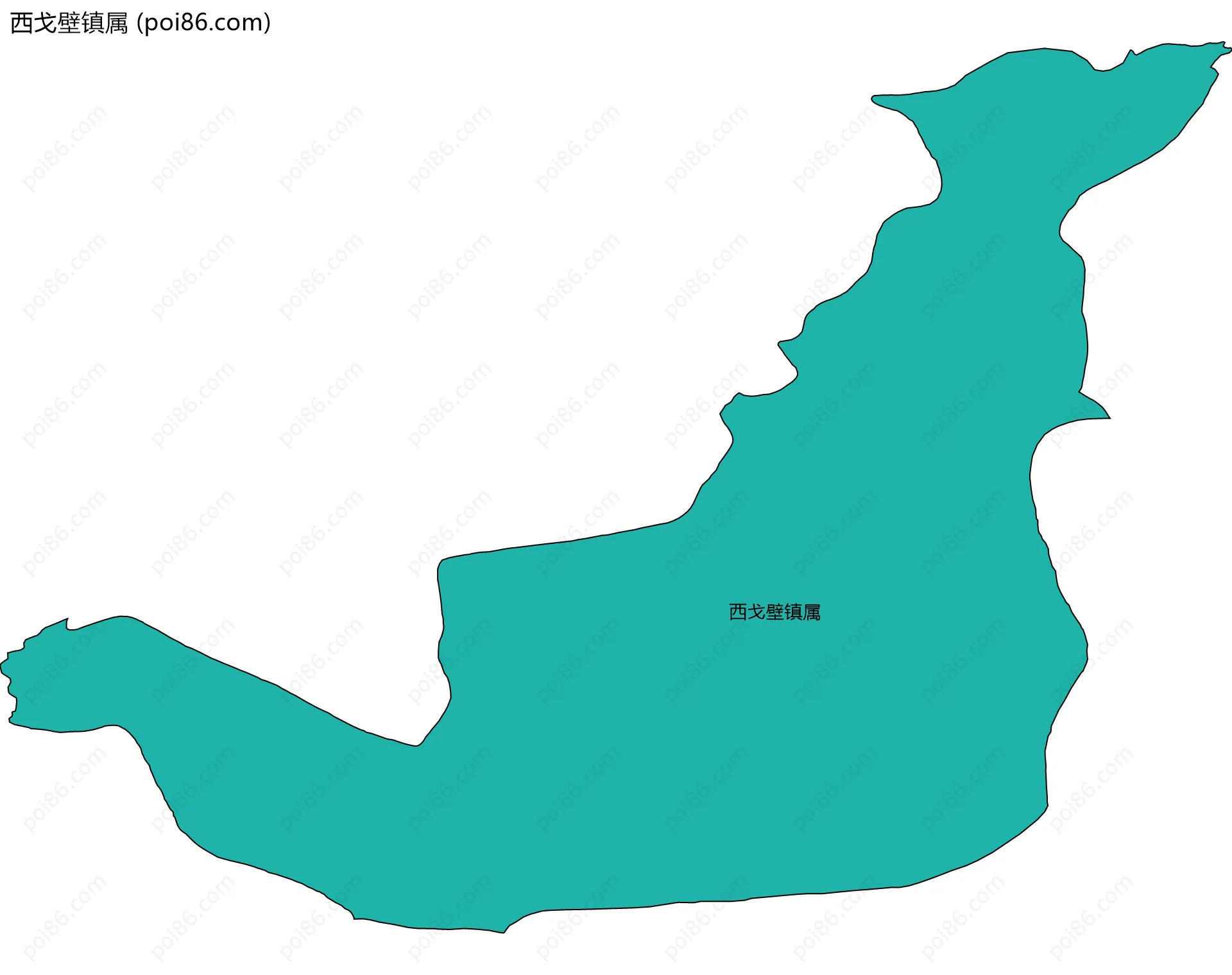 西戈壁镇属边界地图