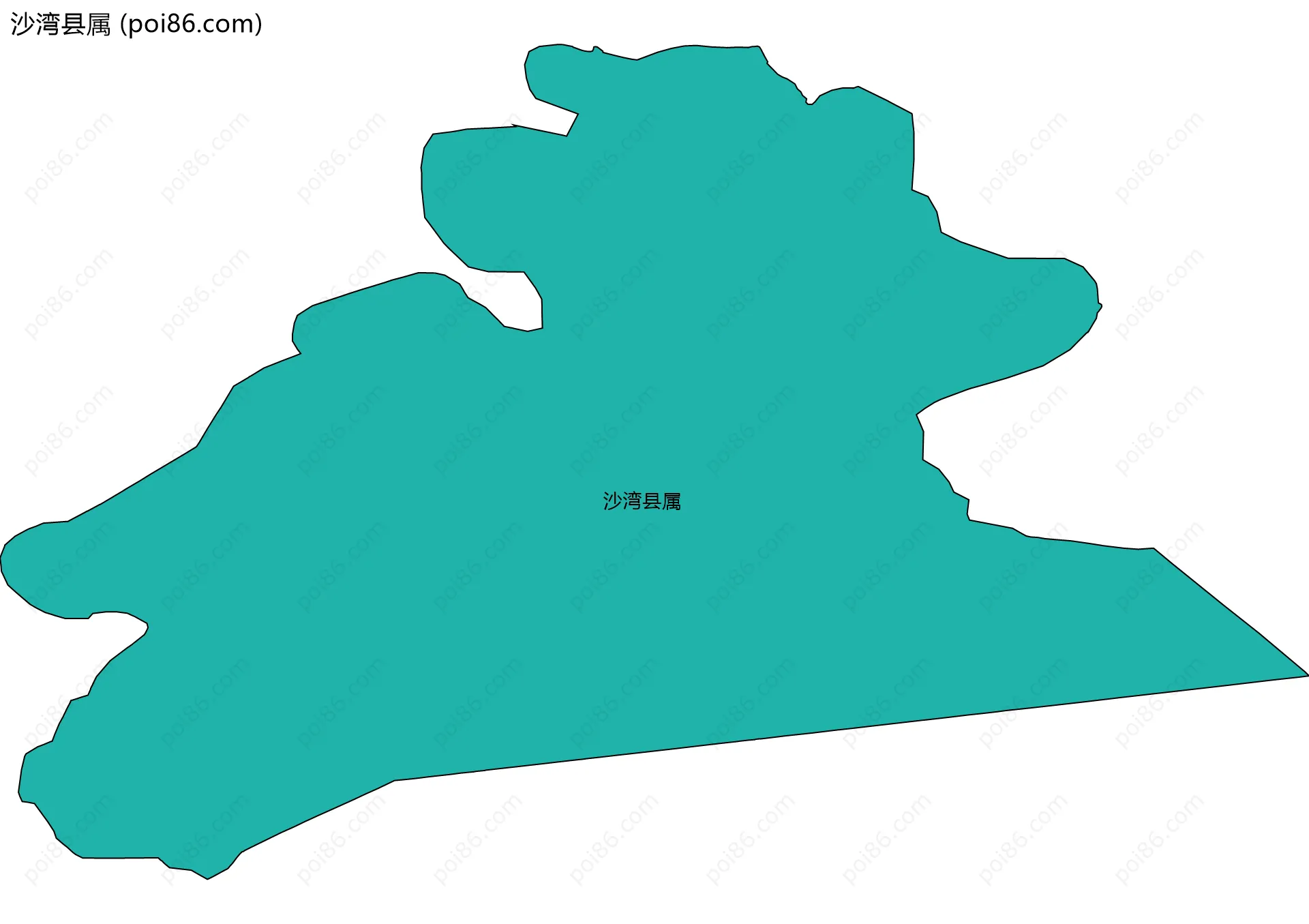 沙湾县属边界地图