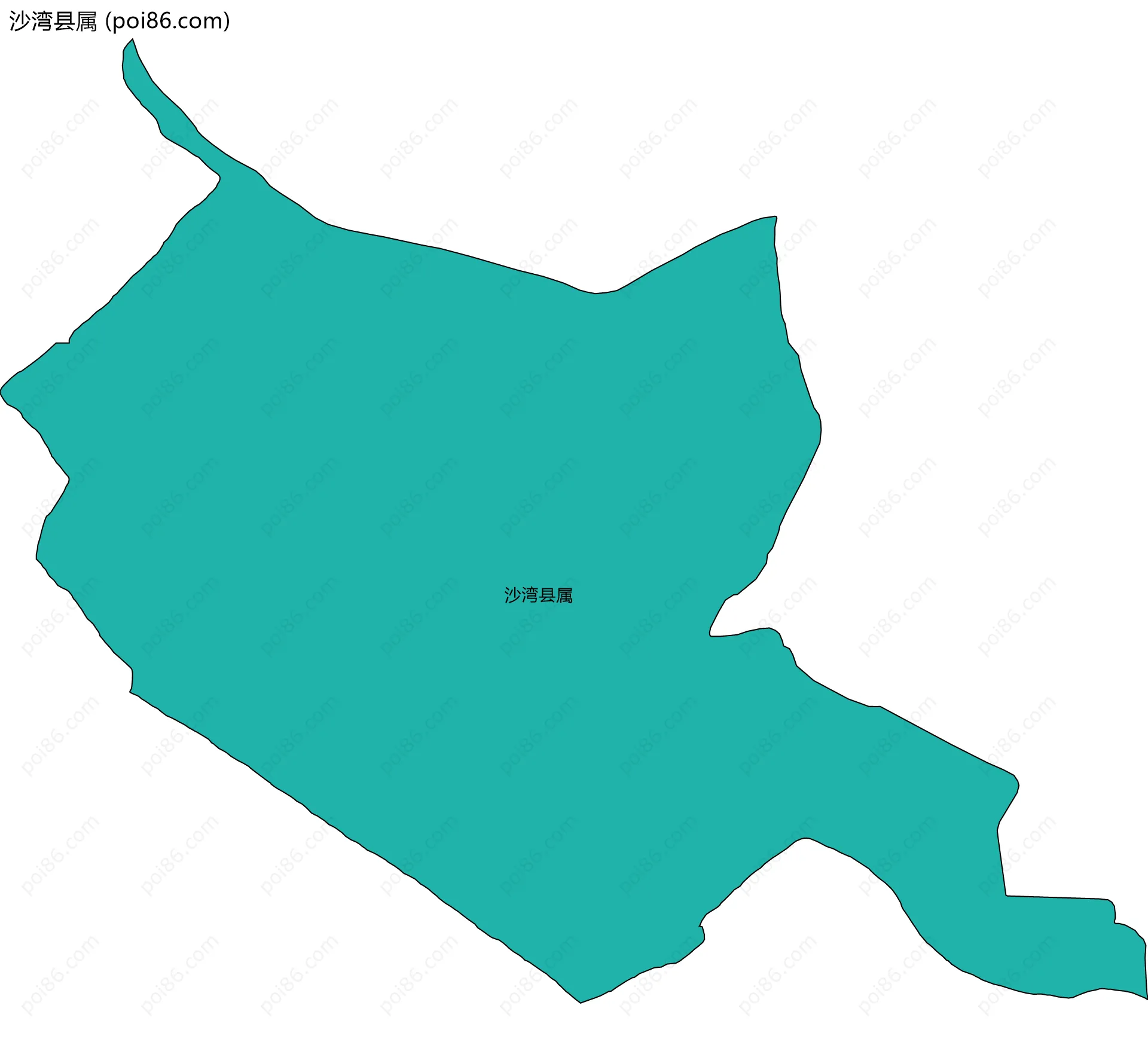 沙湾县属边界地图