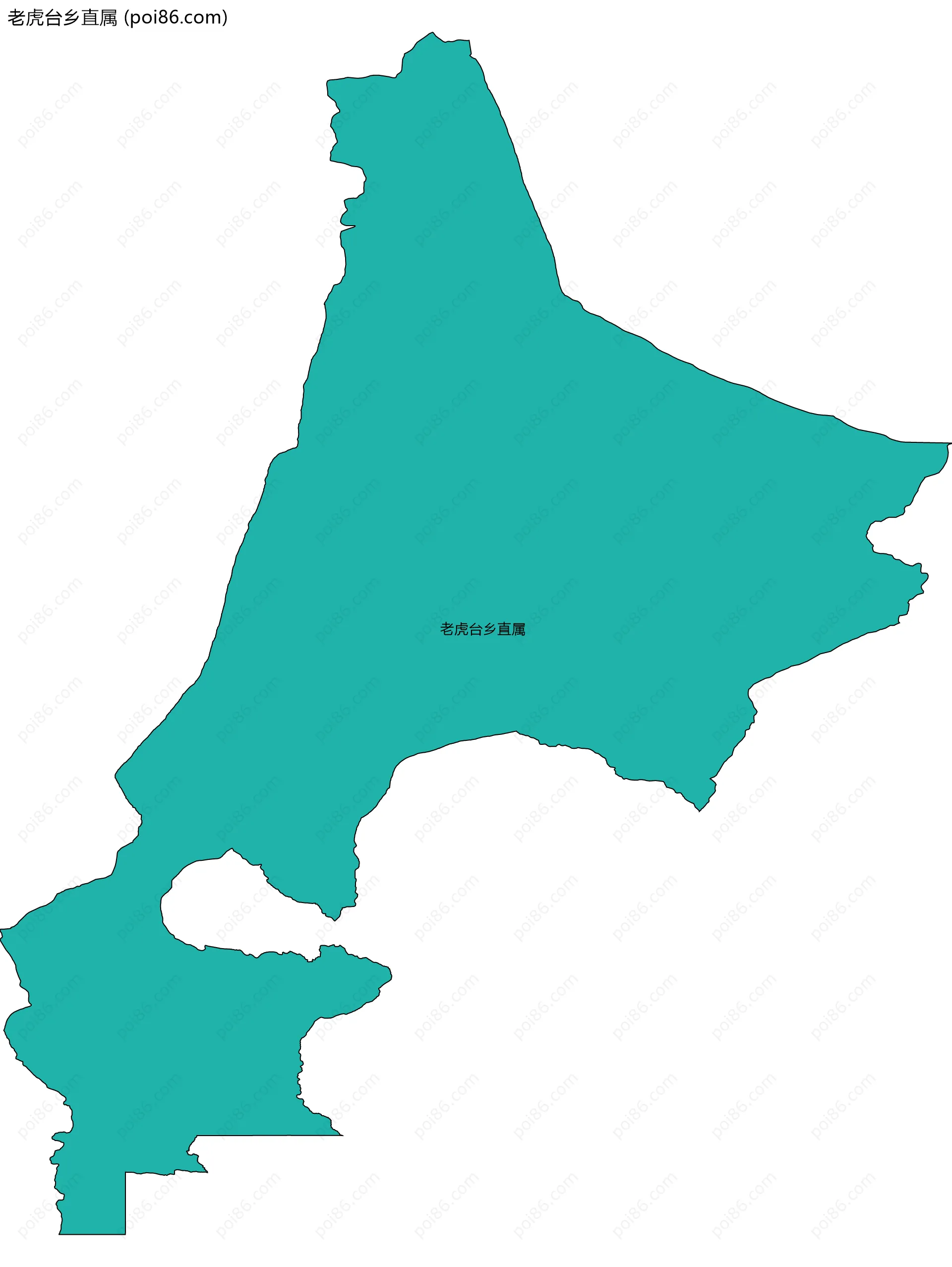 老虎台乡直属边界地图