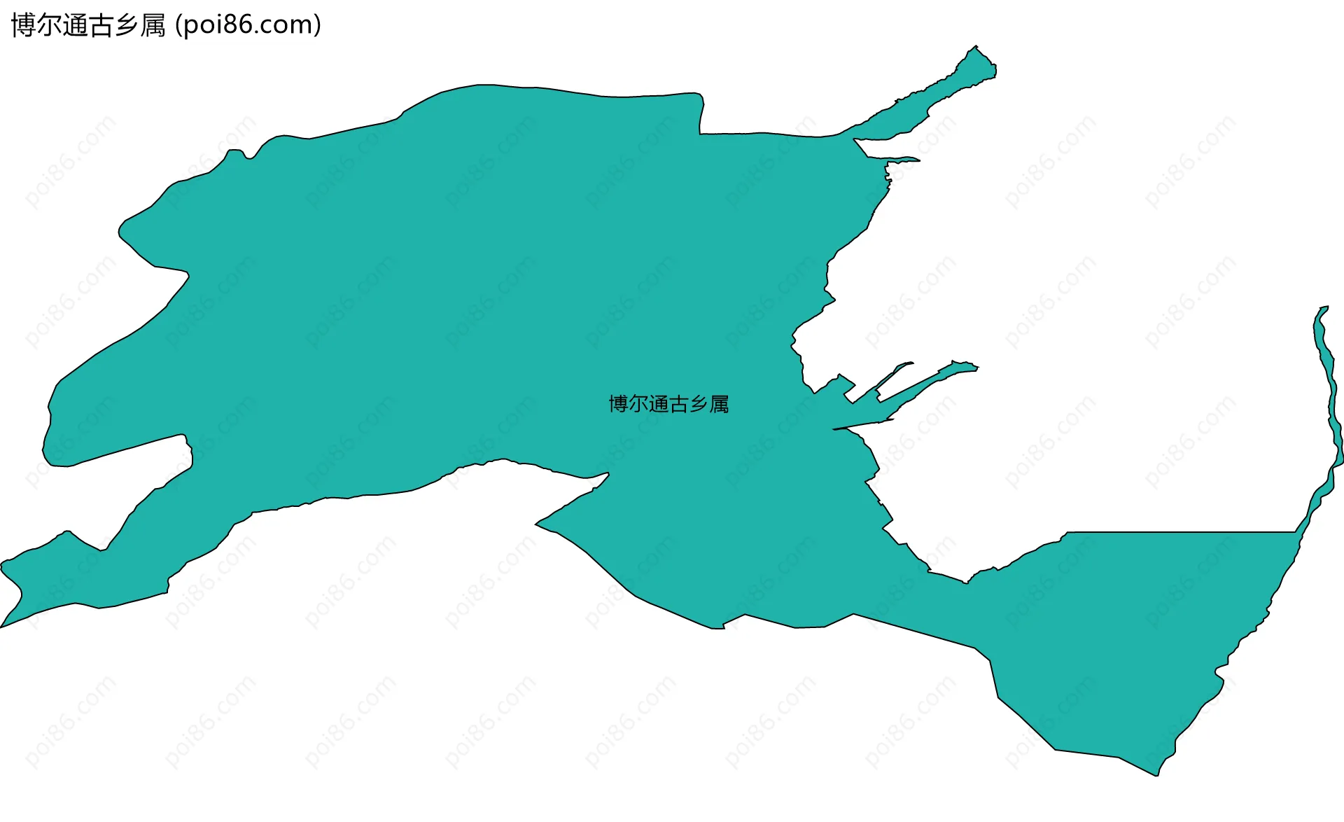 博尔通古乡属边界地图