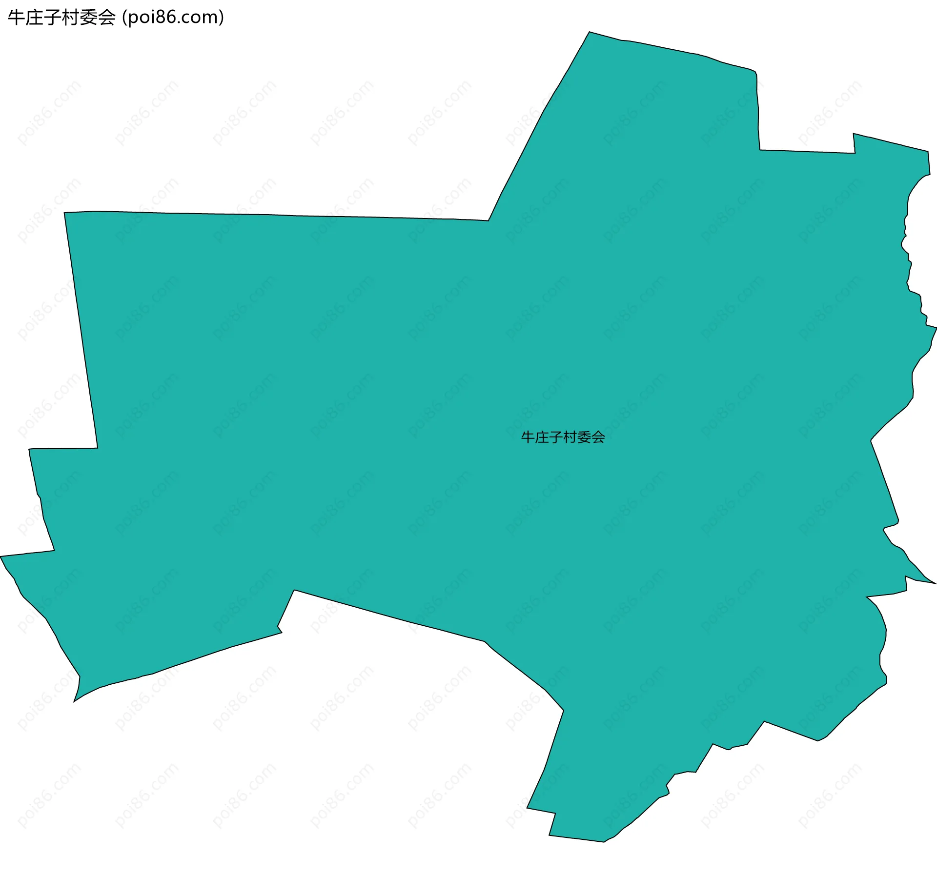 牛庄子村委会边界地图