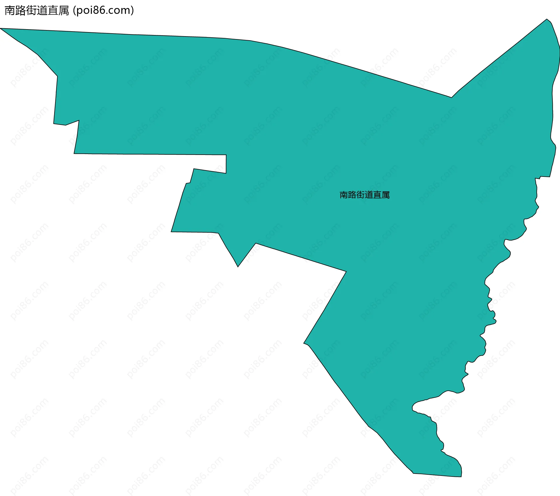 南路街道直属边界地图