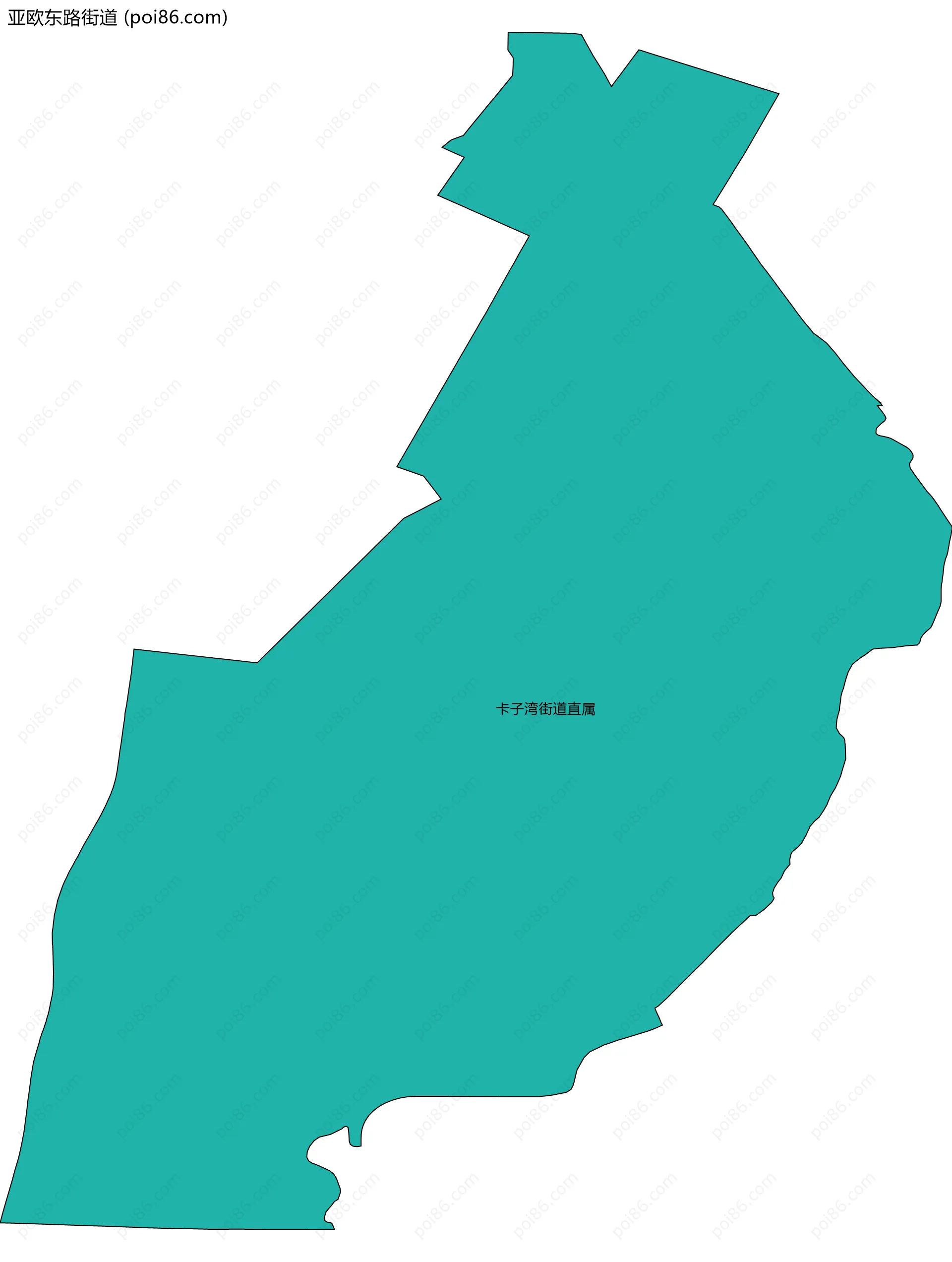 亚欧东路街道边界地图(五级行政区划)