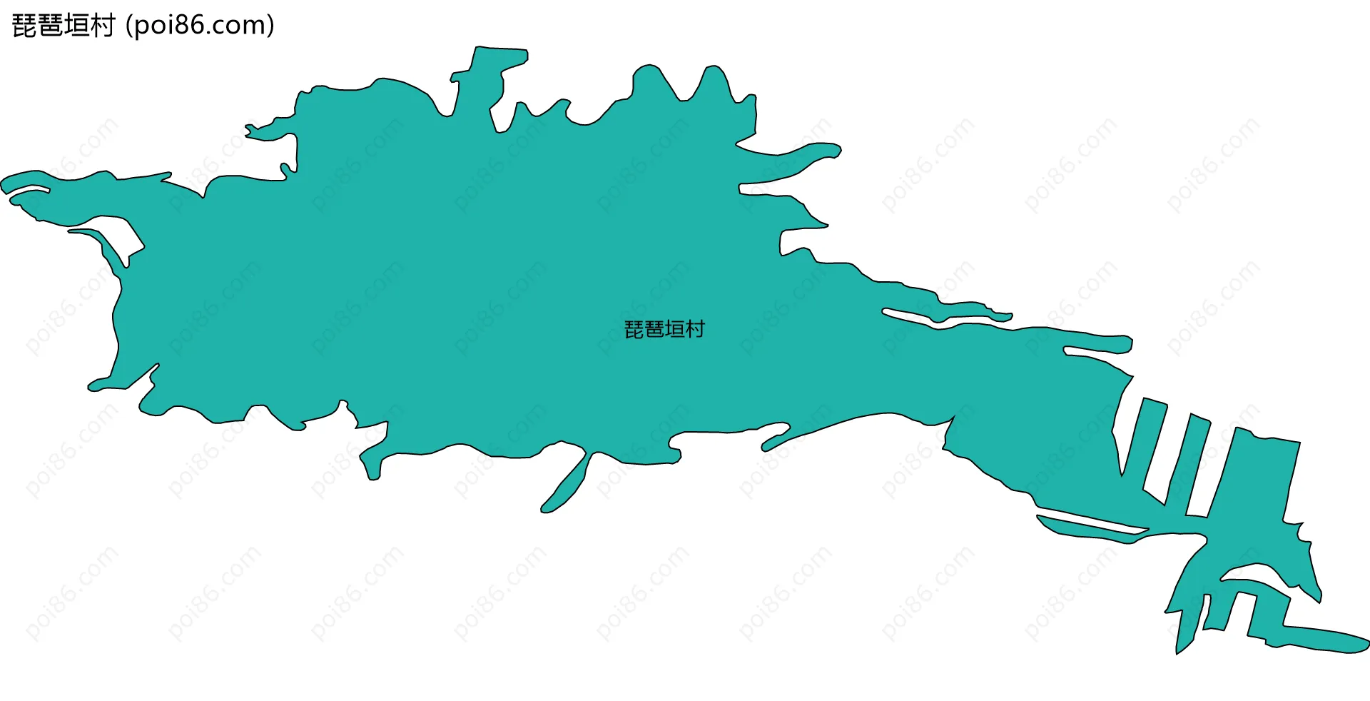 琵琶垣村边界地图