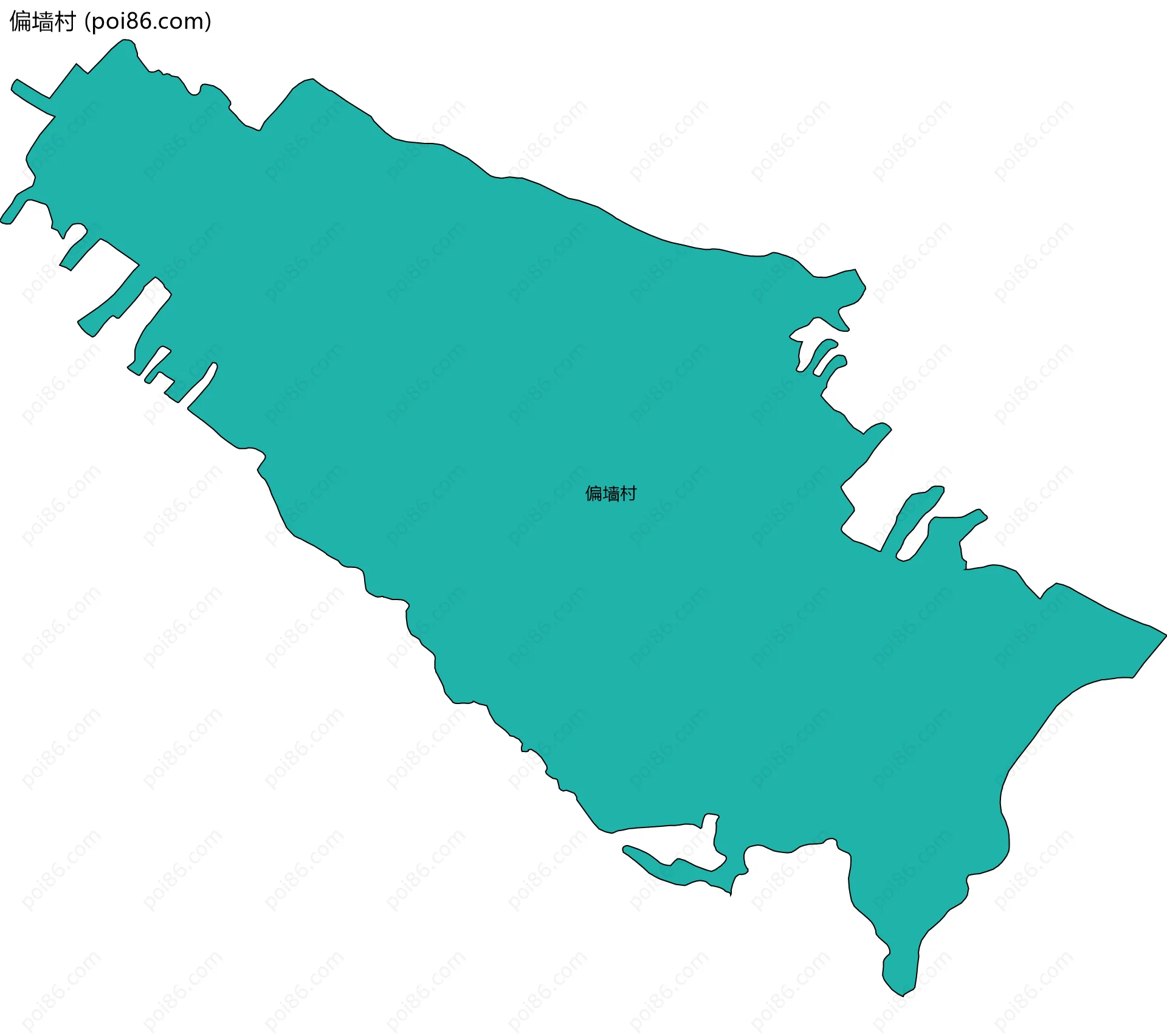 偏墙村边界地图