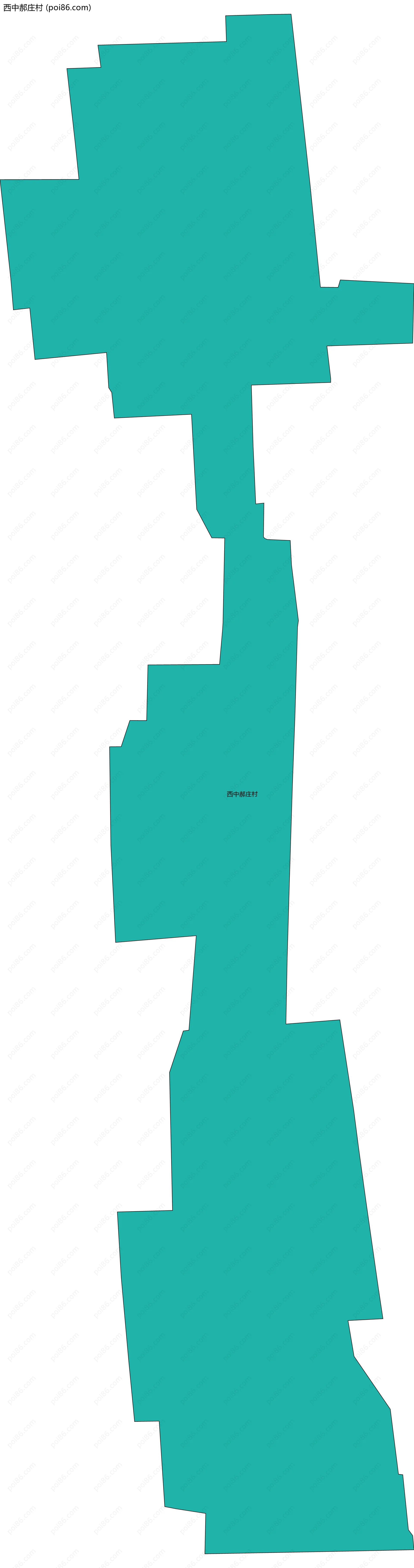 西中郝庄村边界地图