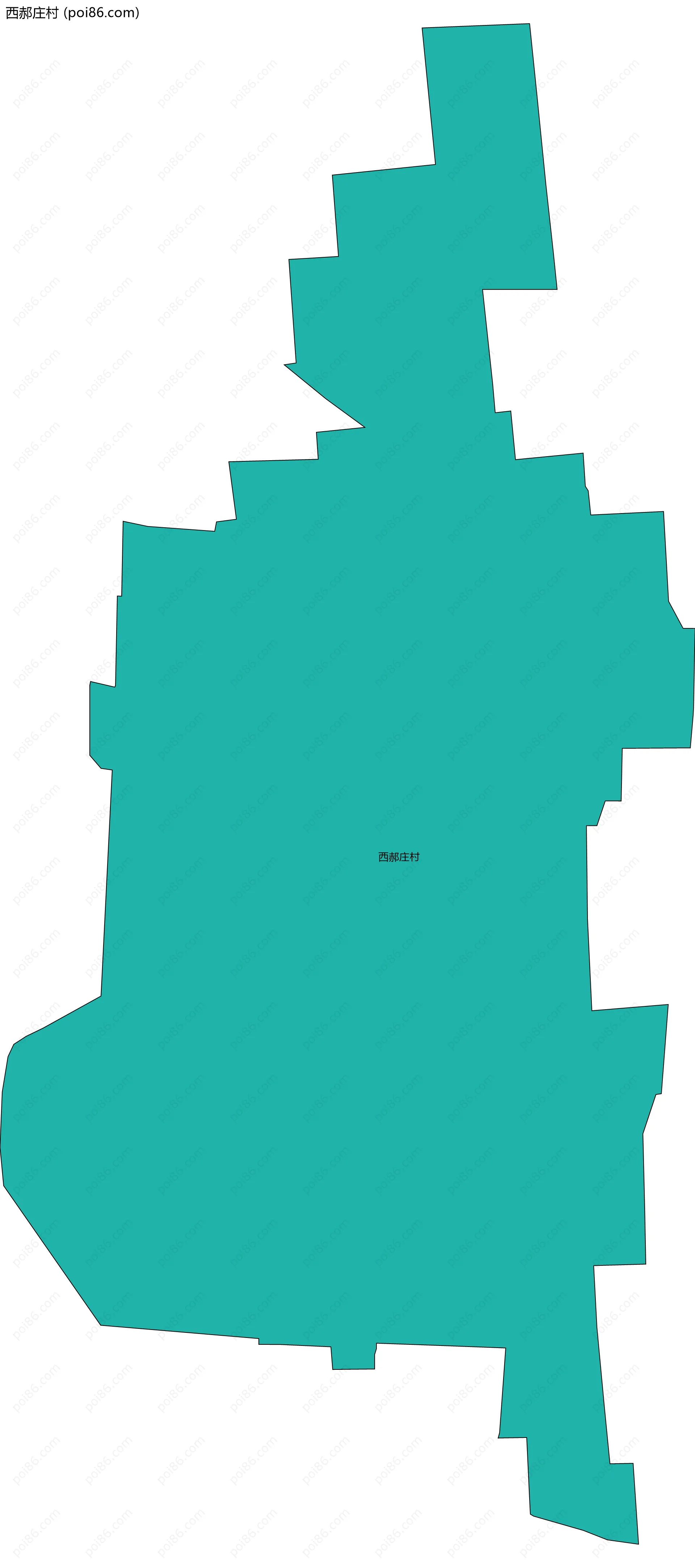 西郝庄村边界地图