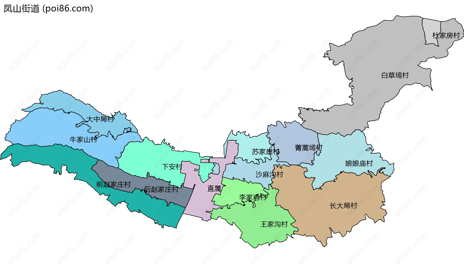 凤山街道边界地图(五级行政区划)