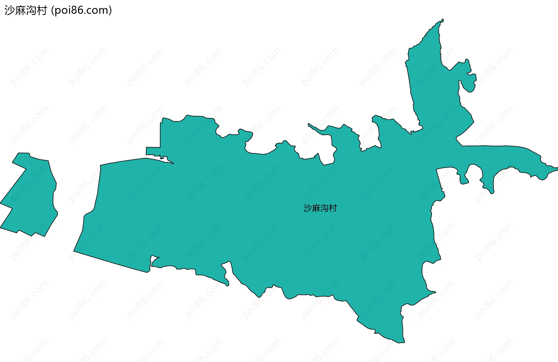 沙麻沟村边界地图