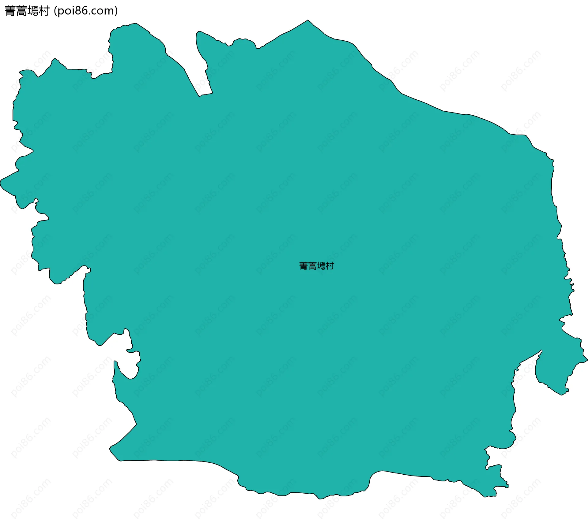 菁蒿墕村边界地图