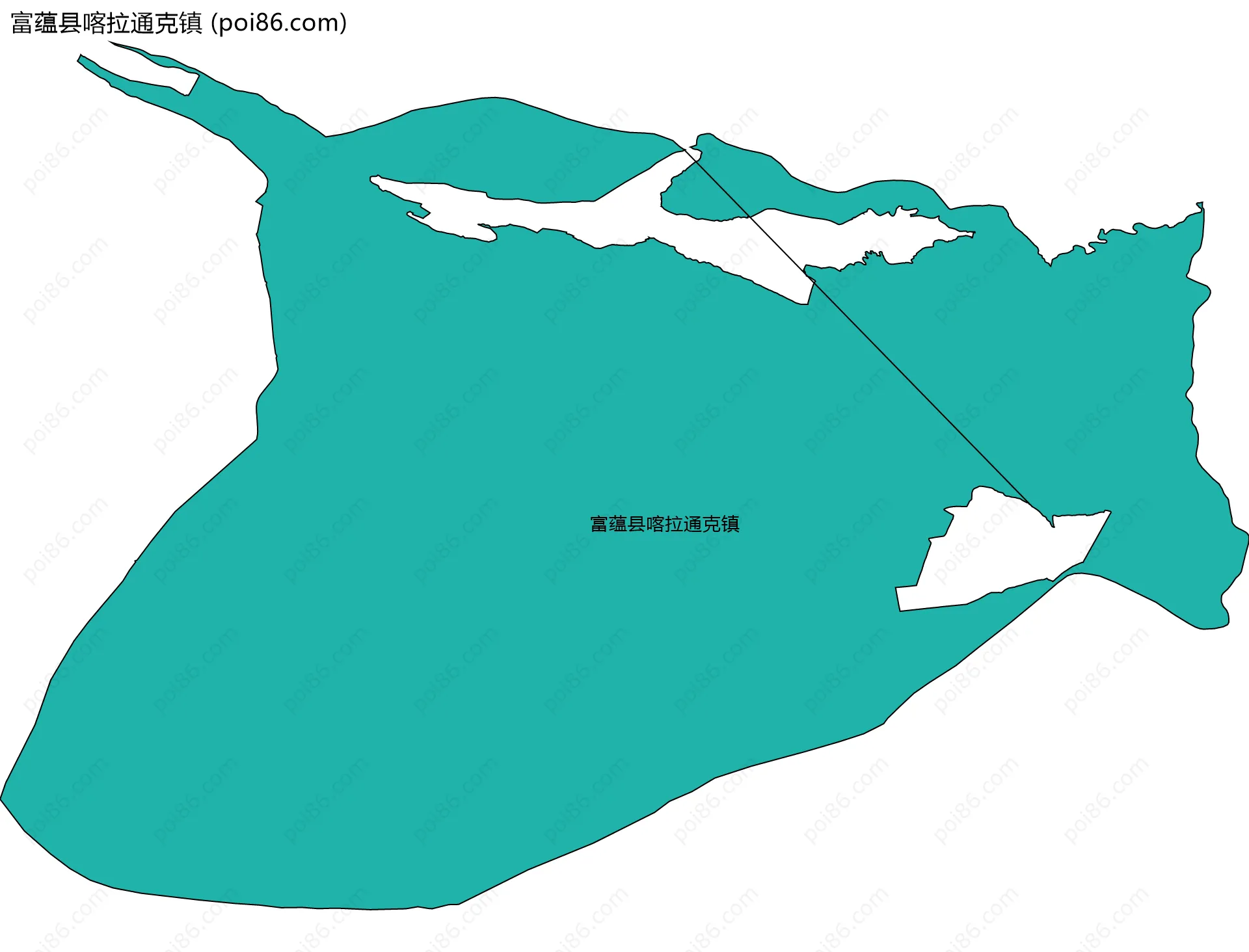 富蕴县喀拉通克镇边界地图