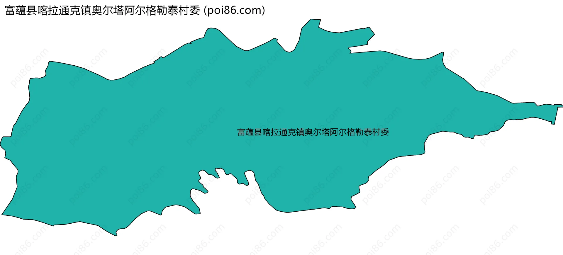 富蕴县喀拉通克镇奥尔塔阿尔格勒泰村委边界地图