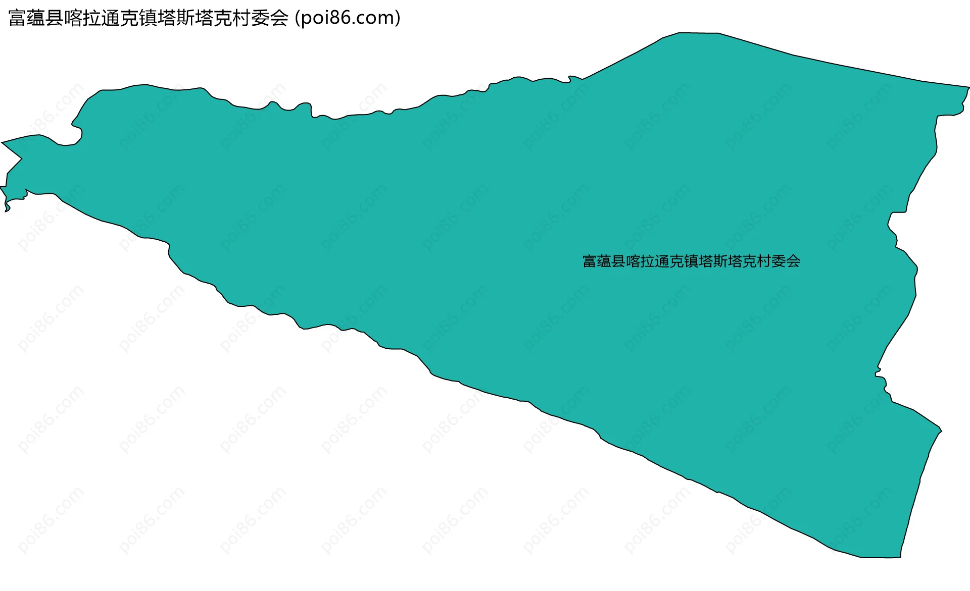 富蕴县喀拉通克镇塔斯塔克村委会边界地图
