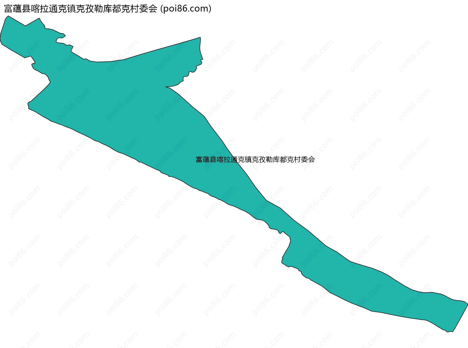 富蕴县喀拉通克镇克孜勒库都克村委会边界地图