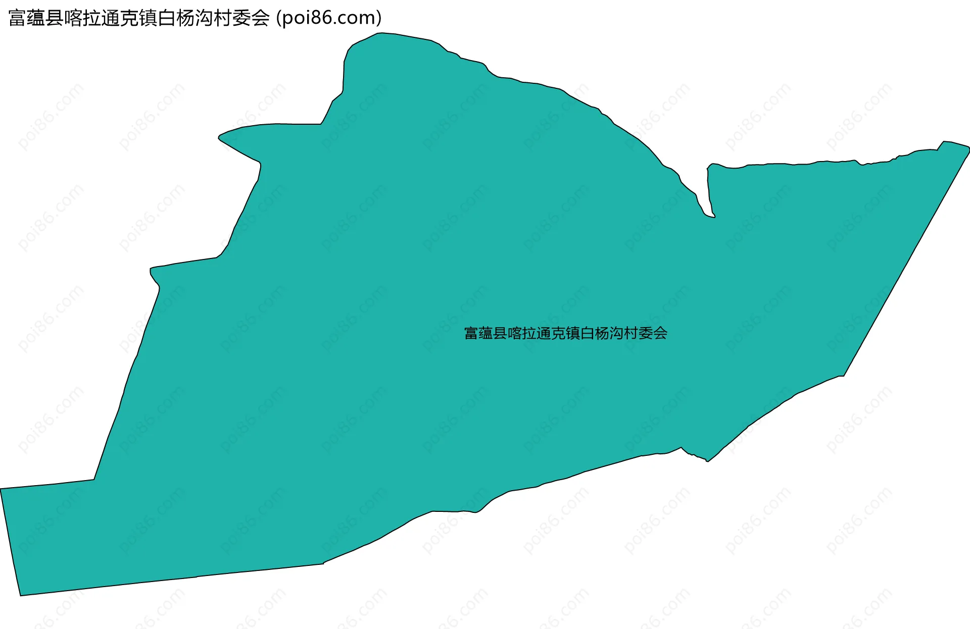 富蕴县喀拉通克镇白杨沟村委会边界地图