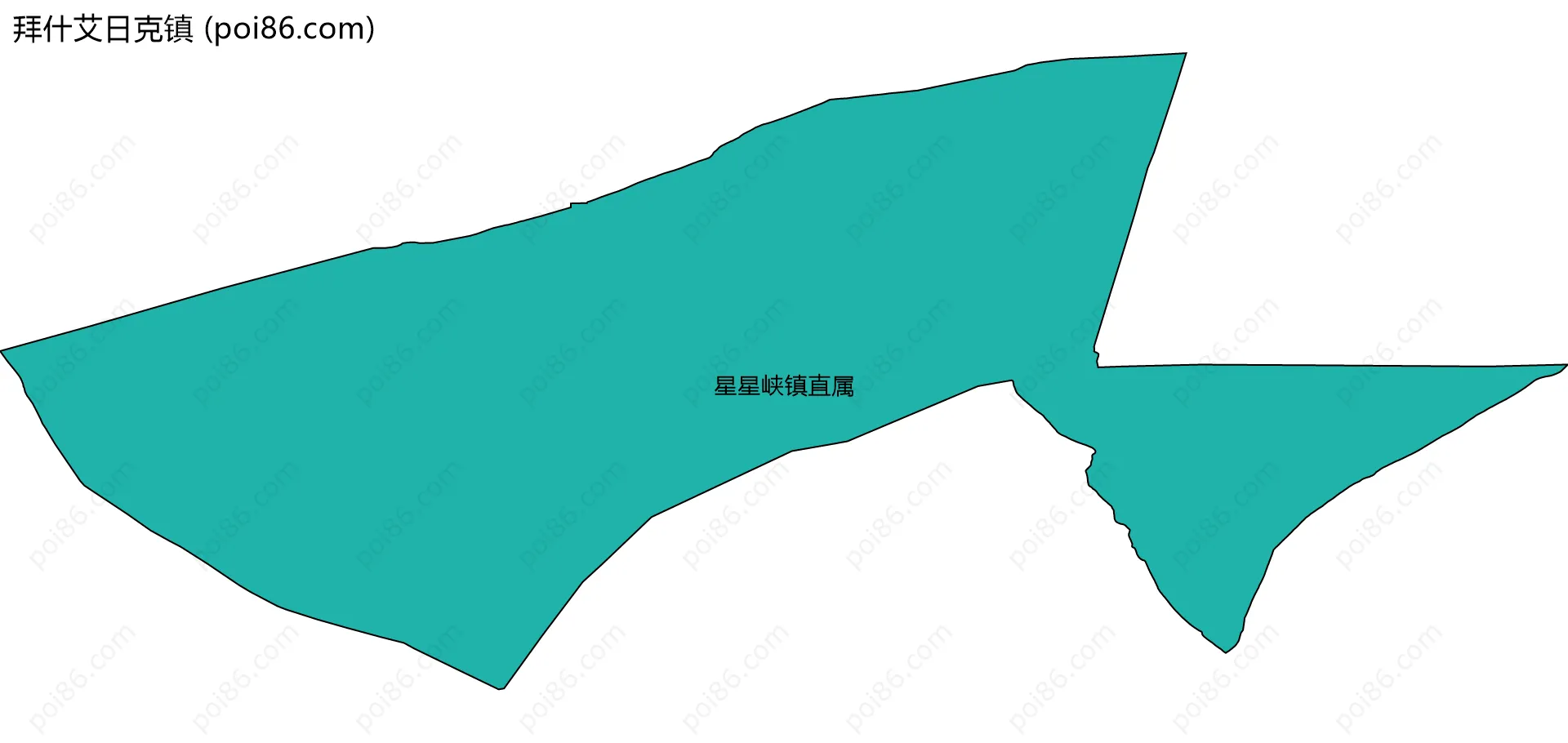 拜什艾日克镇边界地图(五级行政区划)